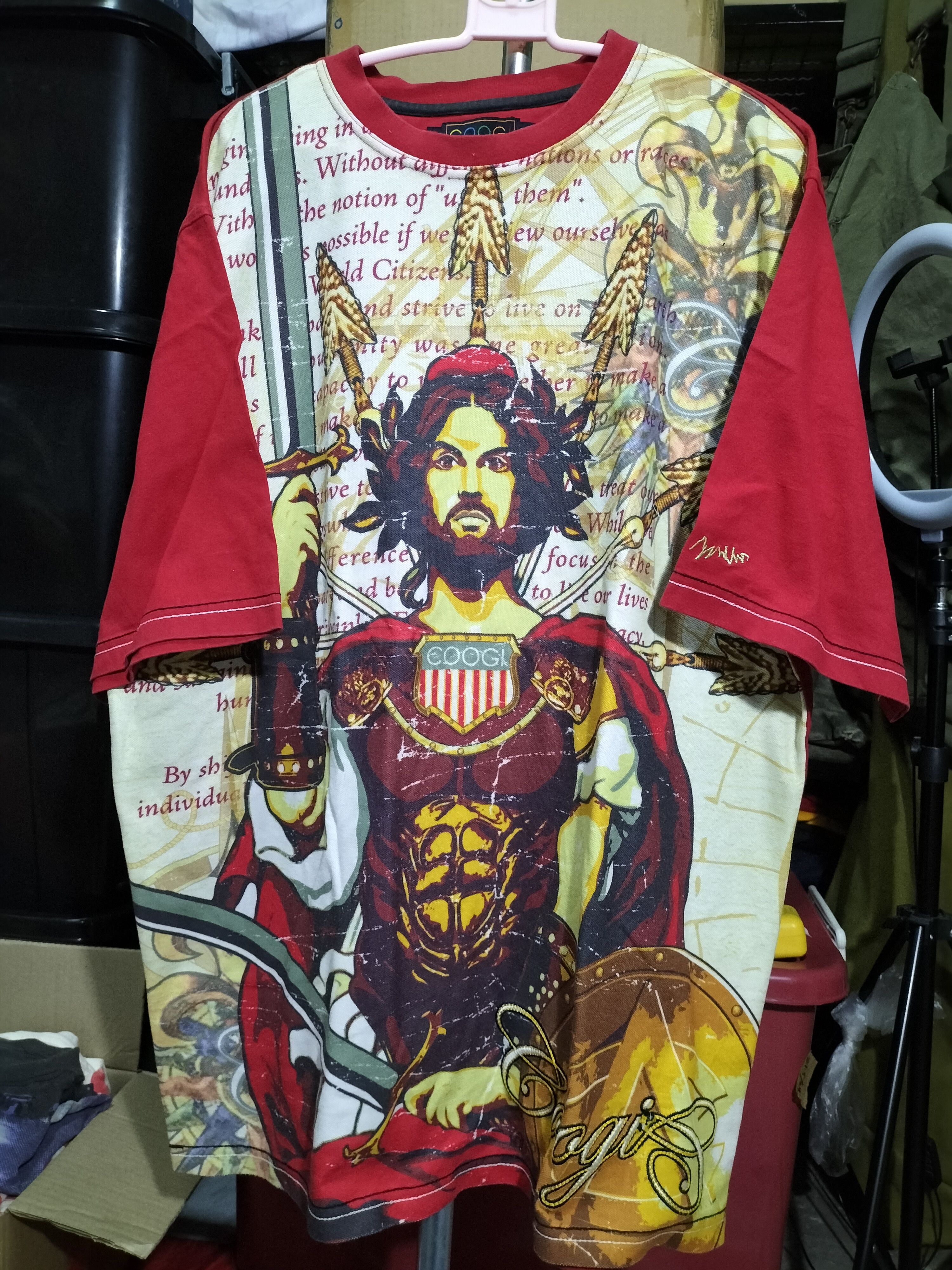 Coogi Vintage Coogi Full Graphics Jesus Rare Embroidery raptees Size US XL / EU 56 / 4 - 1 Thumbnail