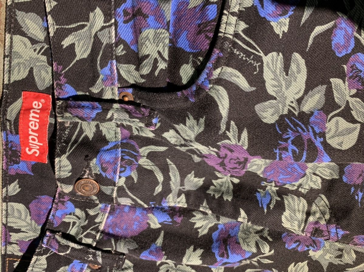 Levi's × Supreme Supreme x Levi’s 505 SS16 Floral Denim Jeans Size US 34 / EU 50 - 4 Thumbnail