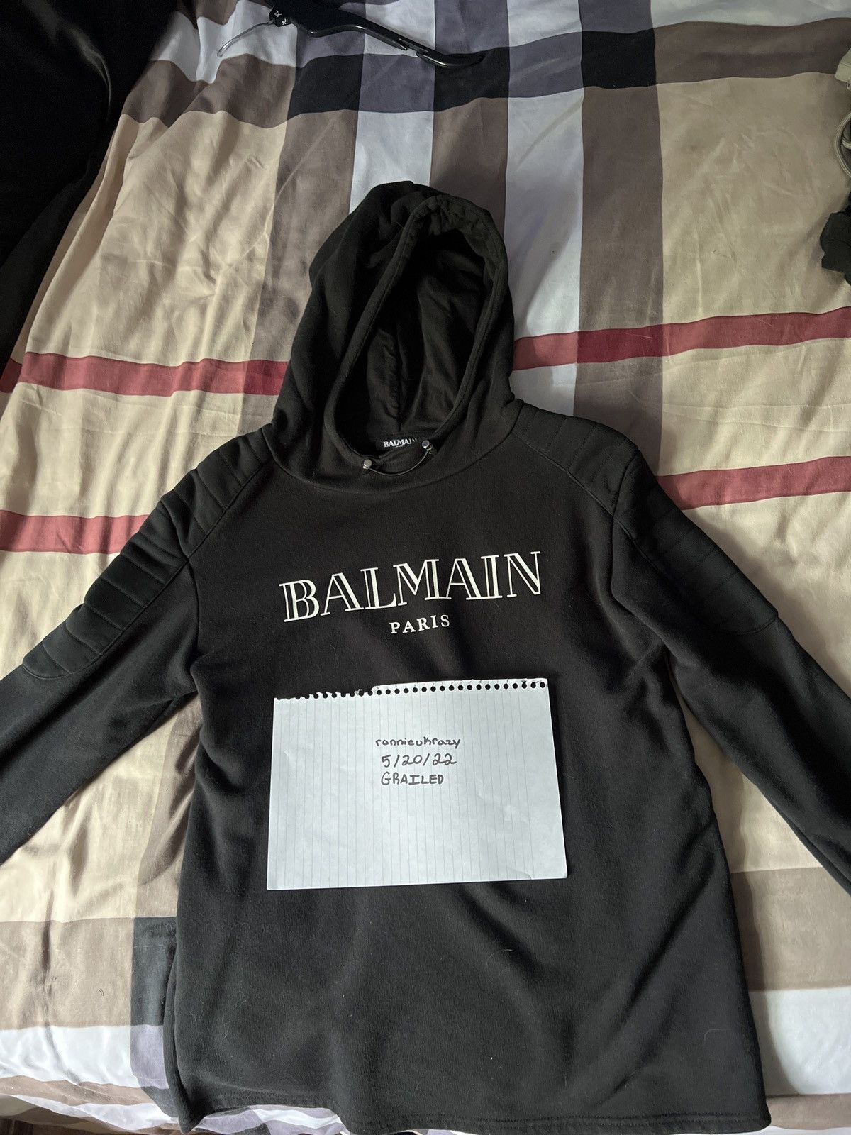 image of Balmain Paris Hoodie in Black, Men's (Size Small)