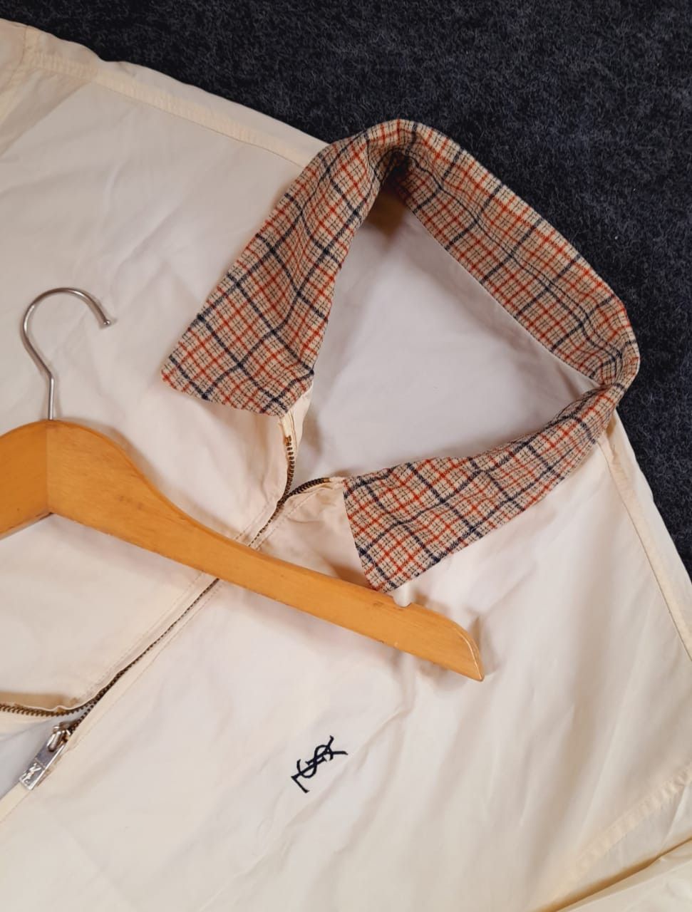 image of Itemvintage YVES Saint Laurent X YSL Jacket in Light Yellow, Men's (Size Medium)