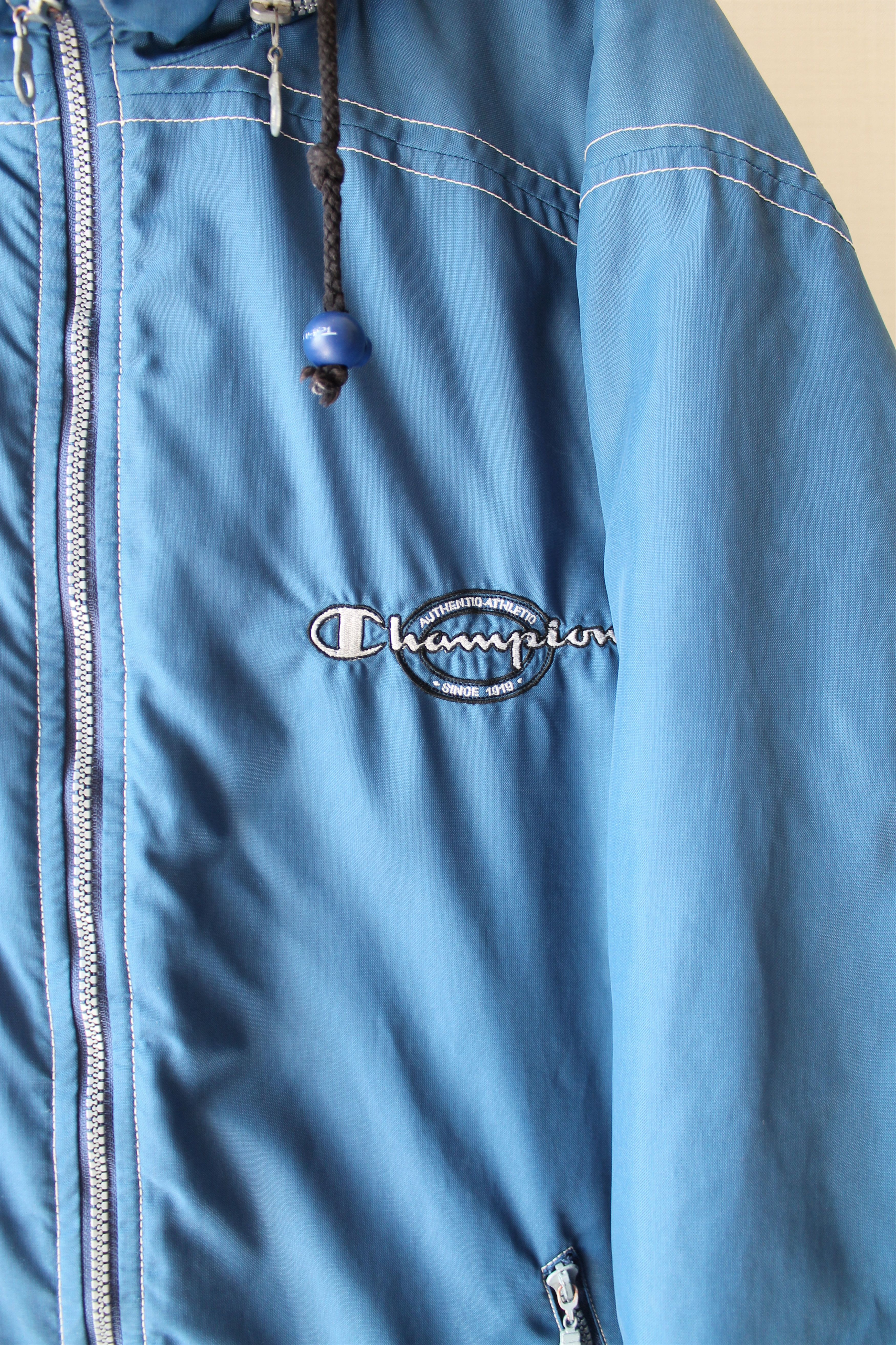 Champion Champion Vintage Hooded jacket M Blue Big Logo Size US M / EU 48-50 / 2 - 3 Thumbnail