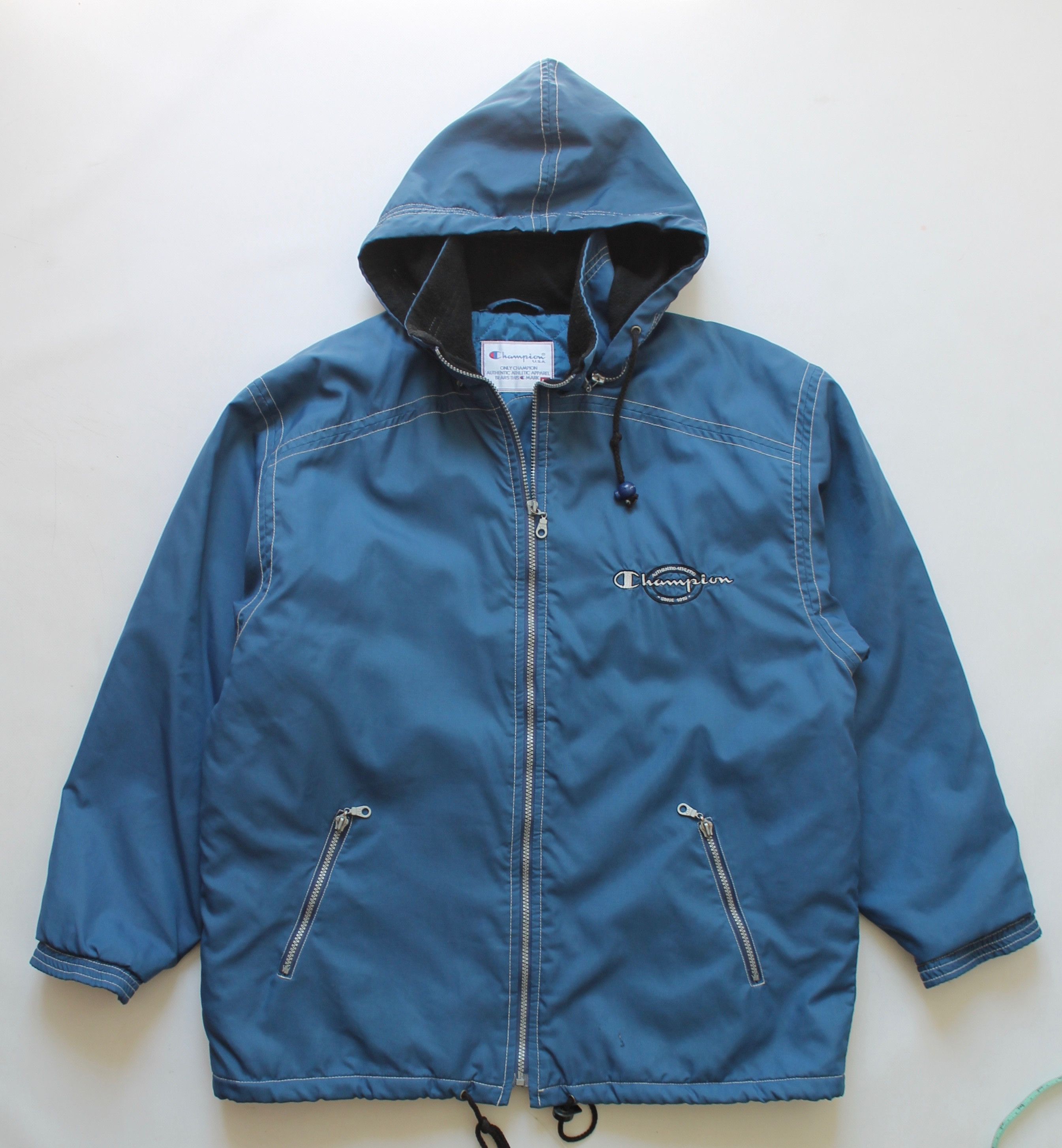 Champion Champion Vintage Hooded jacket M Blue Big Logo Size US M / EU 48-50 / 2 - 7 Thumbnail