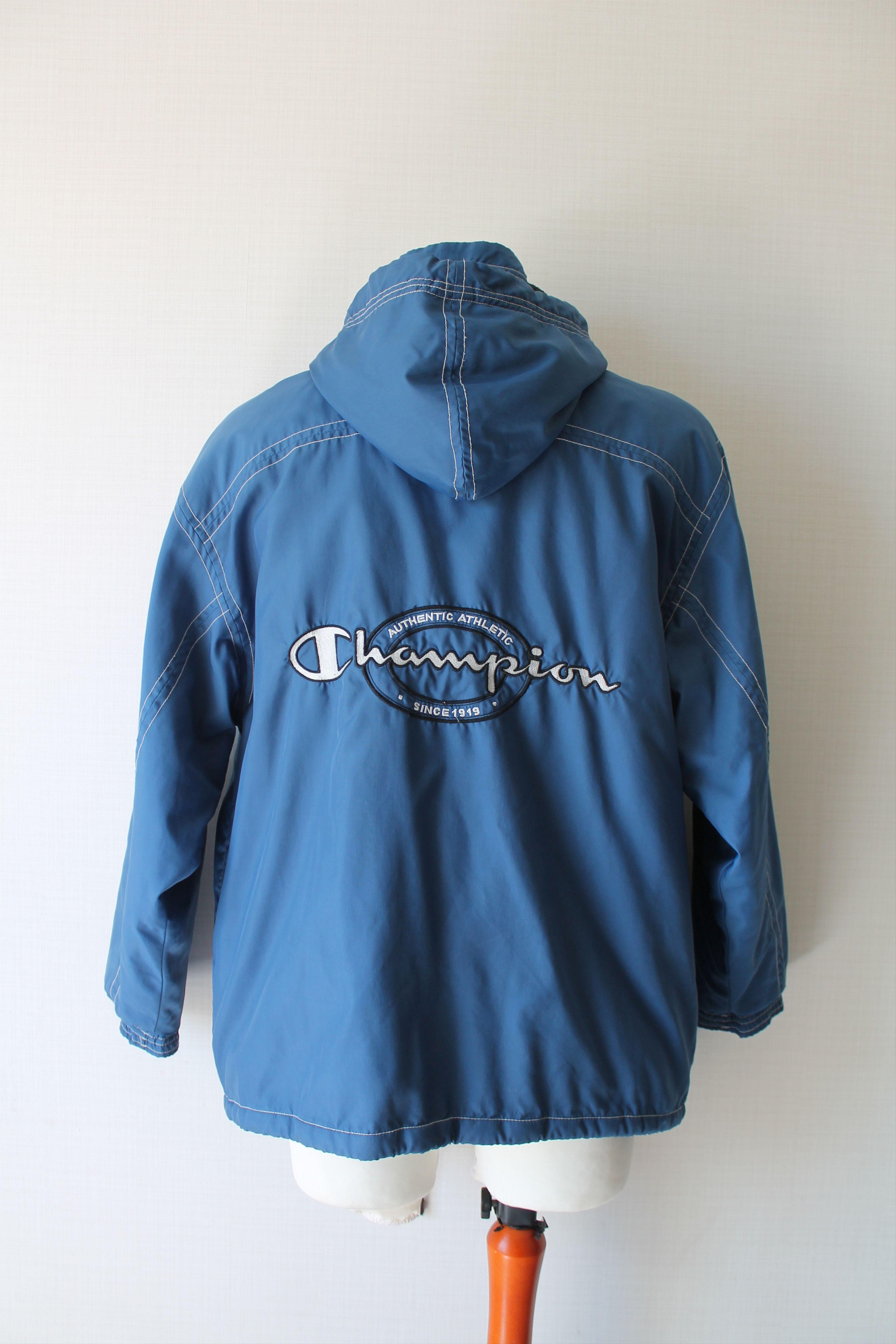 Champion Champion Vintage Hooded jacket M Blue Big Logo Size US M / EU 48-50 / 2 - 6 Thumbnail