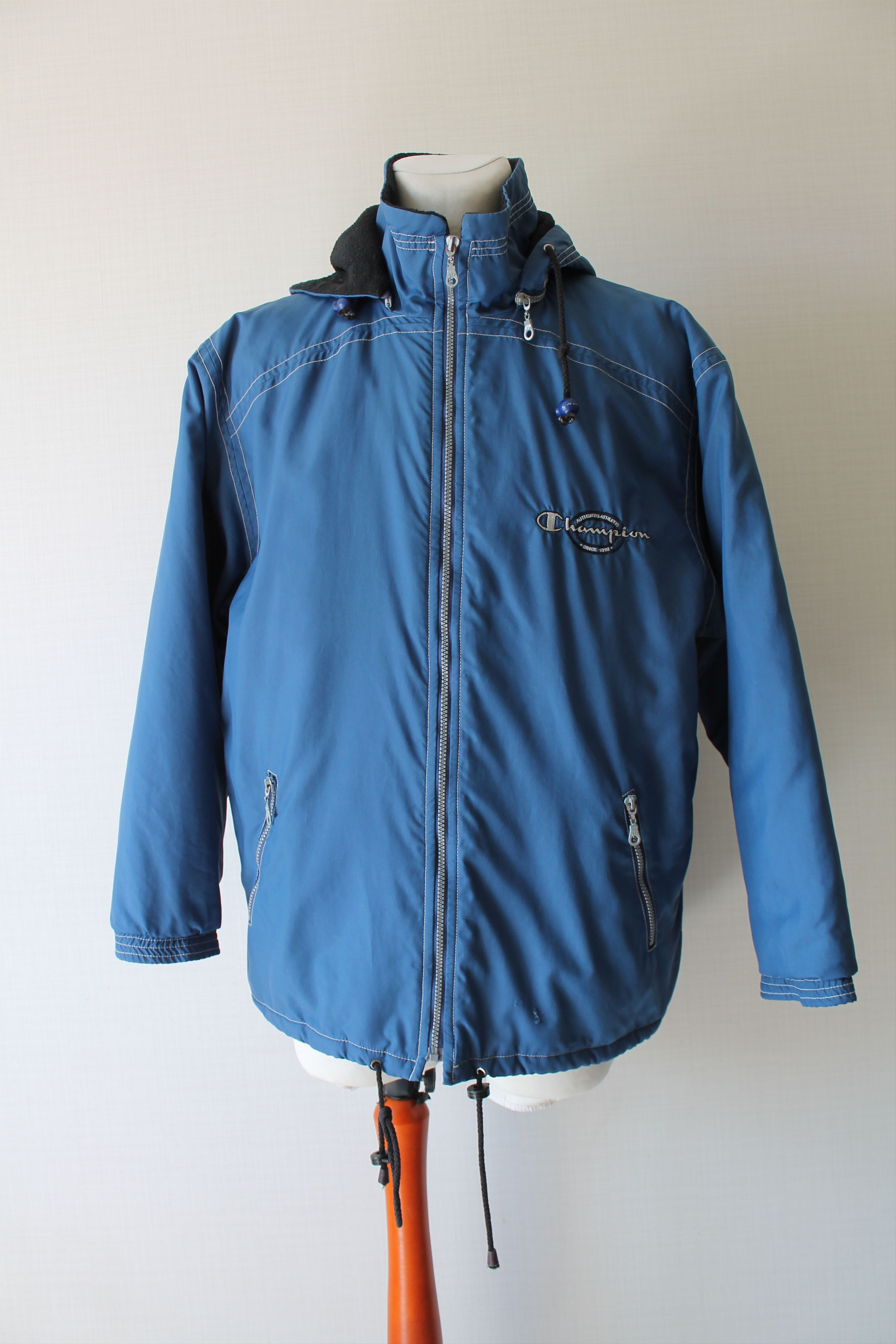 Champion Champion Vintage Hooded jacket M Blue Big Logo Size US M / EU 48-50 / 2 - 5 Thumbnail