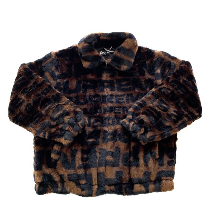 Supreme Supreme Faux Fur Repeater Bomber Brown Fendi Brand New