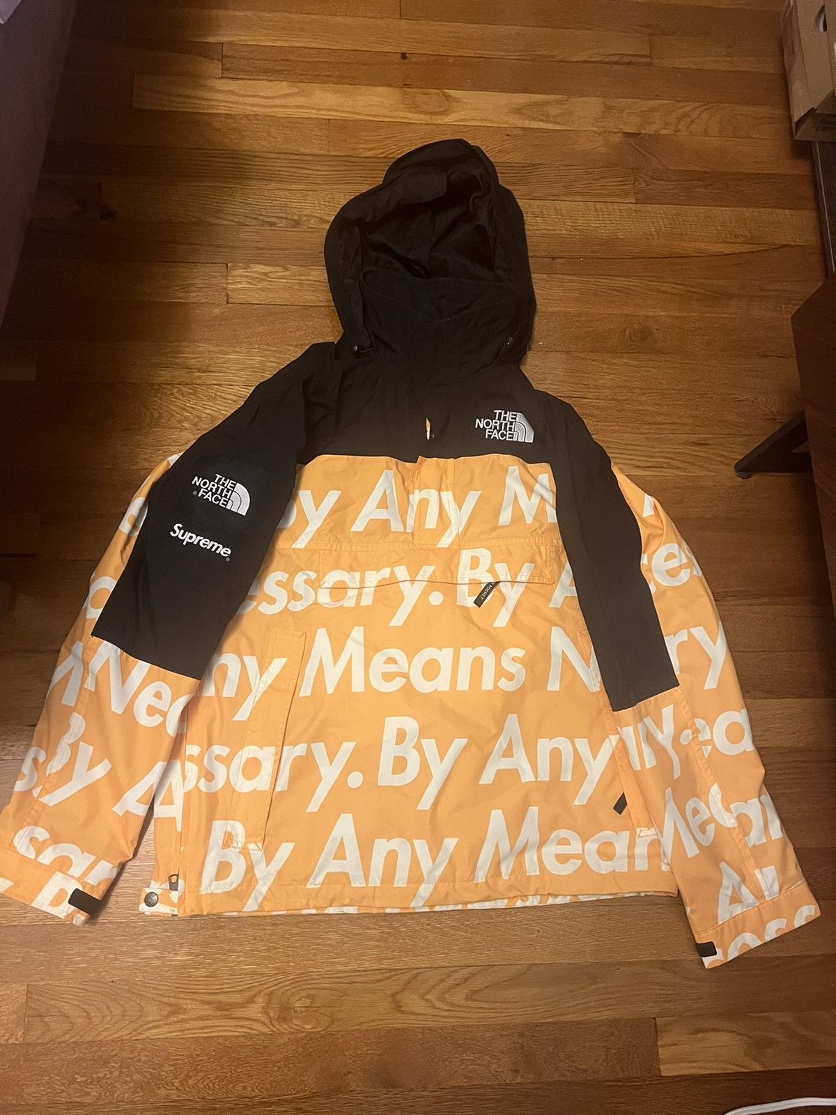 image of Supreme X North Face Bamn Mountain Pullover Jacket in Black/Yellow, Men's (Size Medium)