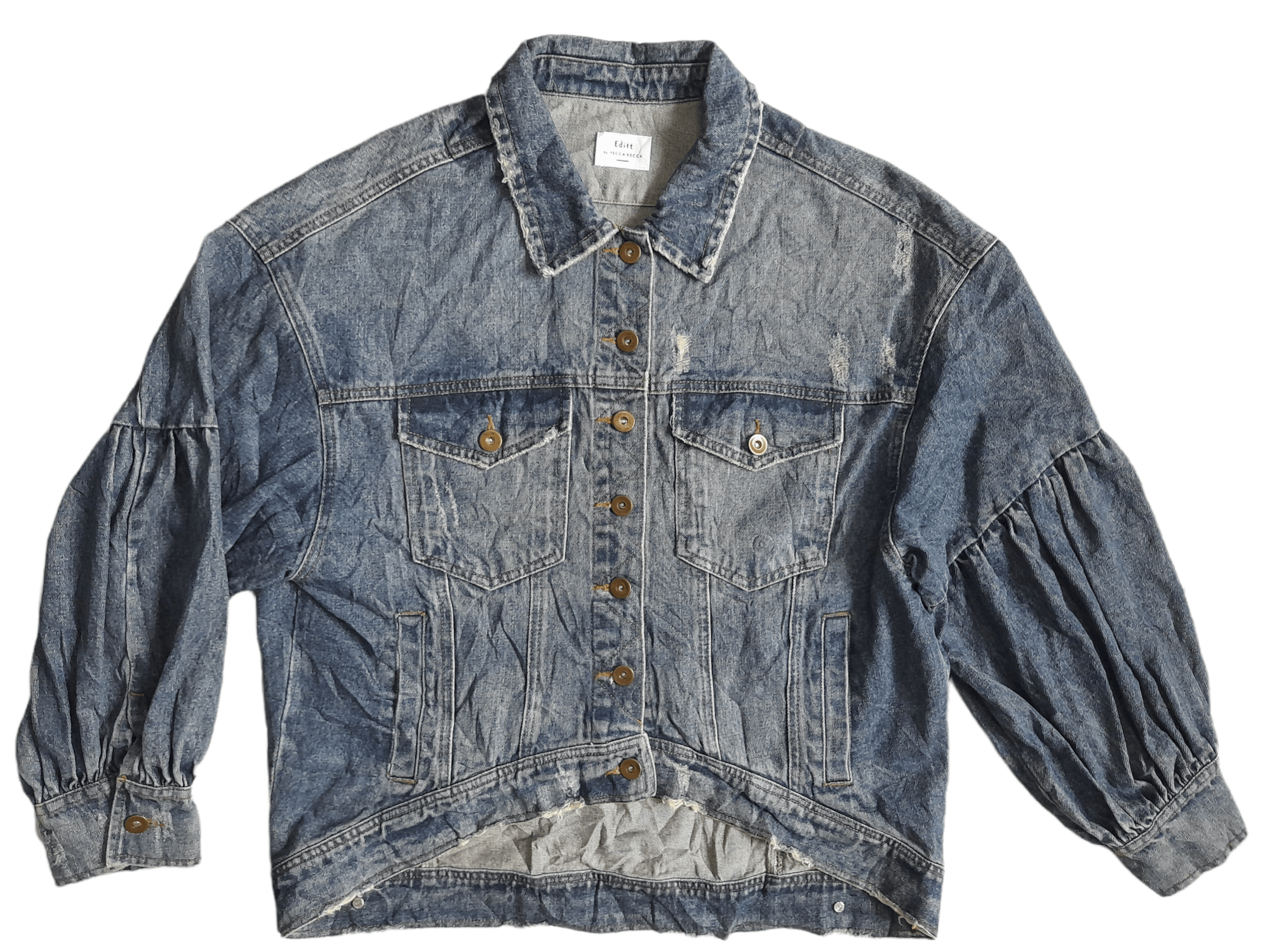 Japanese Brand Yecca Vecca Editt Distressed Denim Jacket (E83) Size US M / EU 48-50 / 2 - 1 Thumbnail