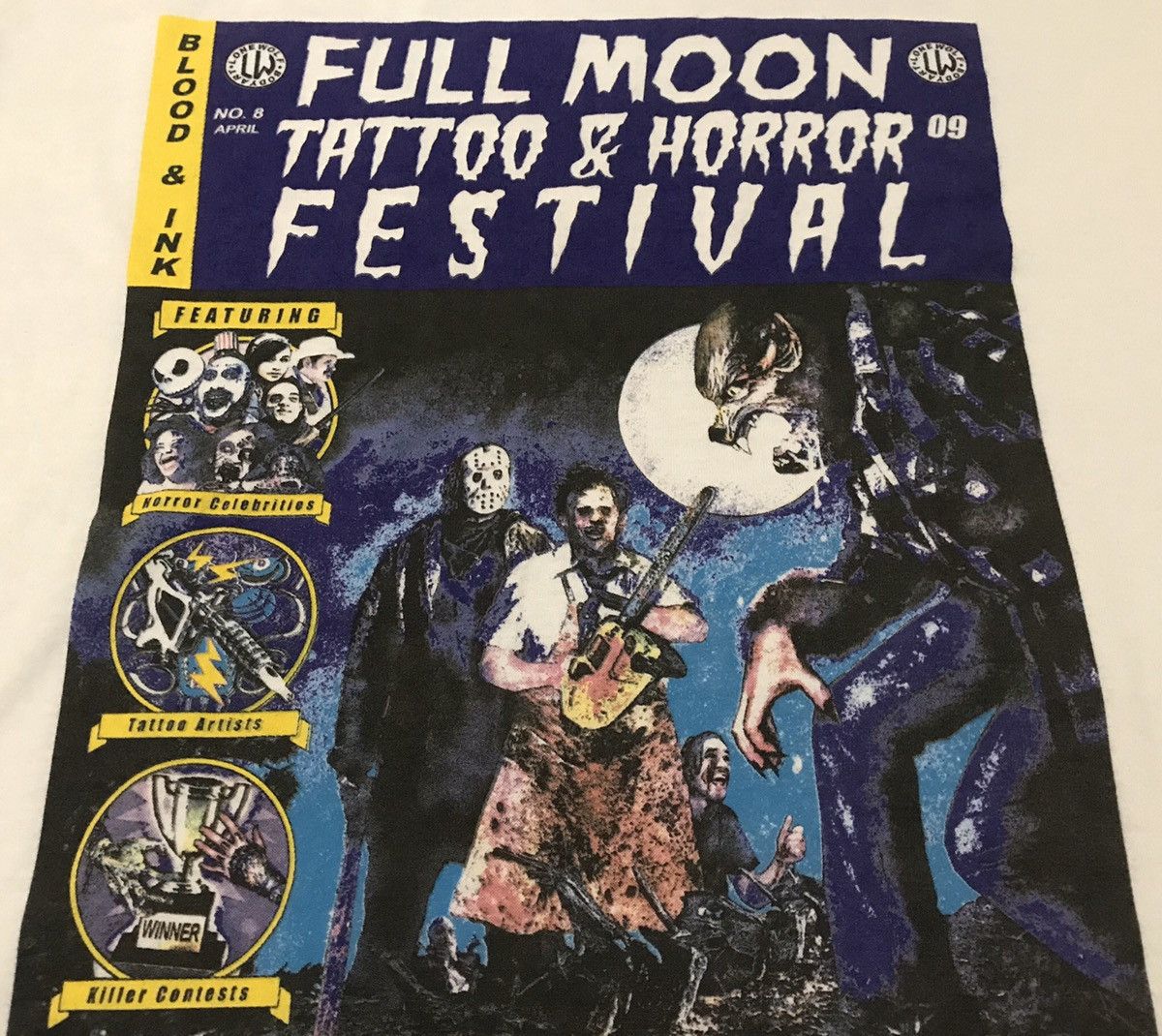 Expert Horror × Fruit Of The Loom Vintage 2009 Full Moon Tattoo & Horror Festival Tshirt Size US XL / EU 56 / 4 - 3 Thumbnail