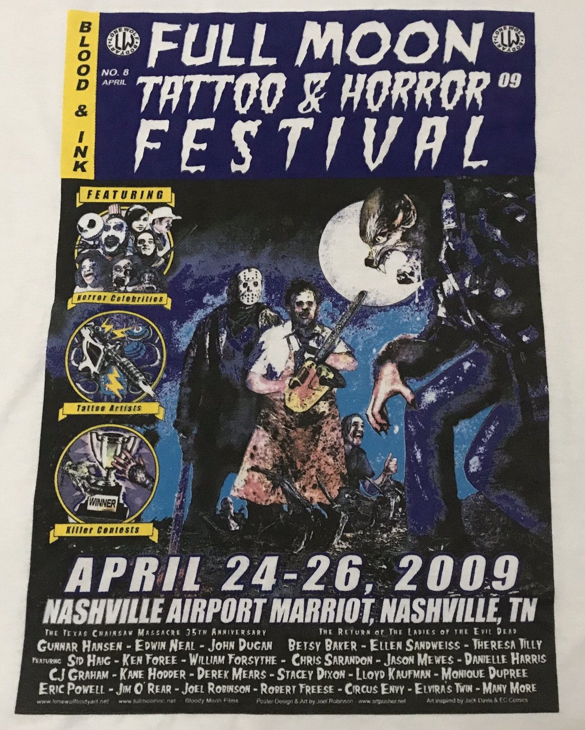 Expert Horror × Fruit Of The Loom Vintage 2009 Full Moon Tattoo & Horror Festival Tshirt Size US XL / EU 56 / 4 - 2 Thumbnail