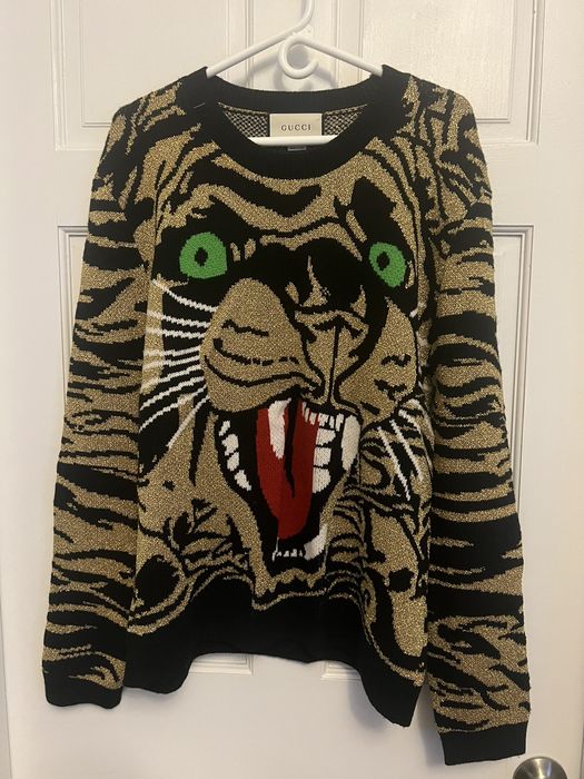 Gucci Gucci Metallic Tiger Crew Neck Sweater | Grailed