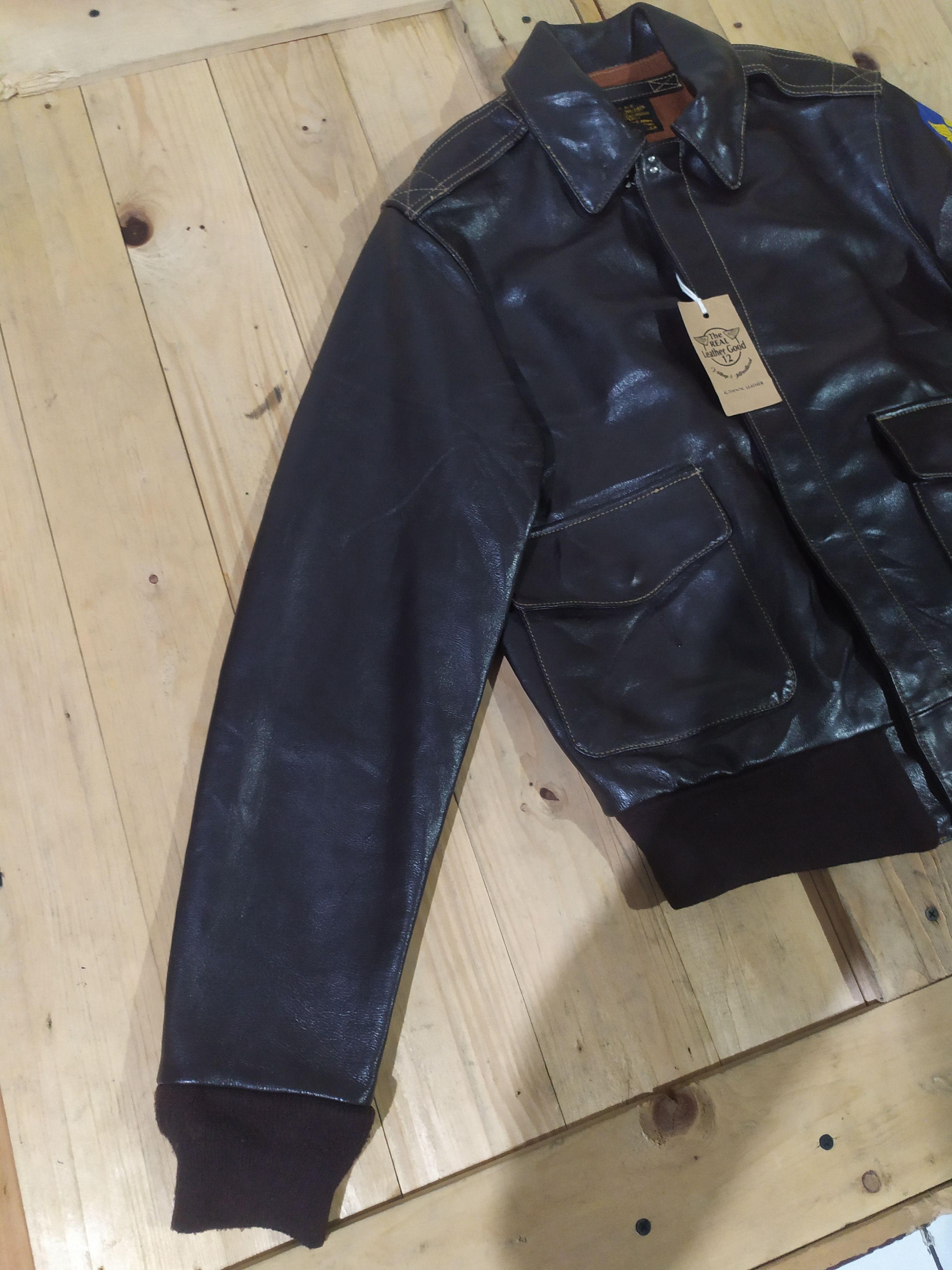 Genuine Leather MORGAN PRODUCTIONS CRANE HILL TYPE A2 LEATHER FLIGHT JACKET Size US S / EU 44-46 / 1 - 8 Thumbnail