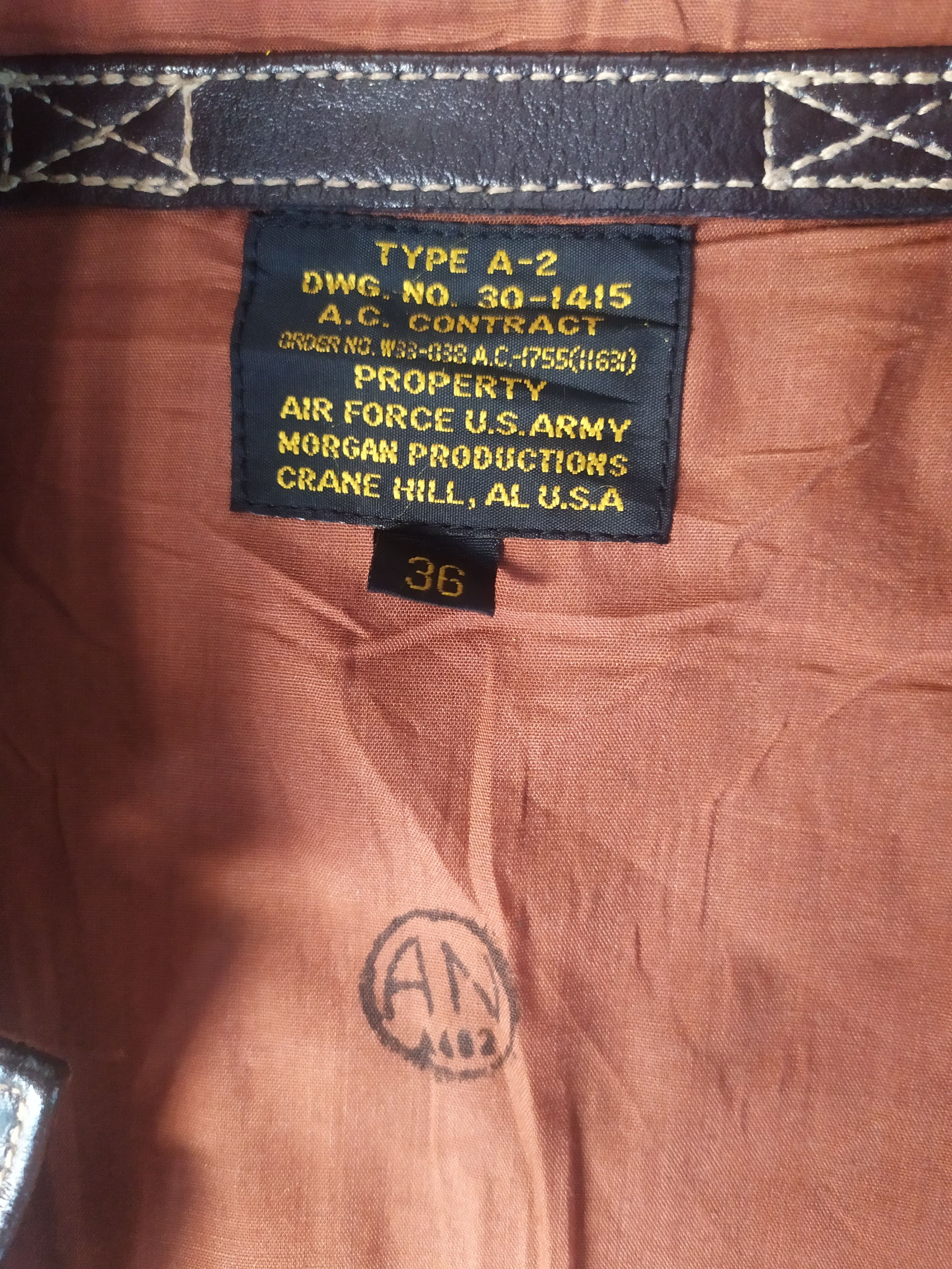 ジャケット・アウター type A-2 classic MORGAN CRANE HILL Genuine Leather MORGAN PRODUCTIONS CRANE HILL TYPE A2