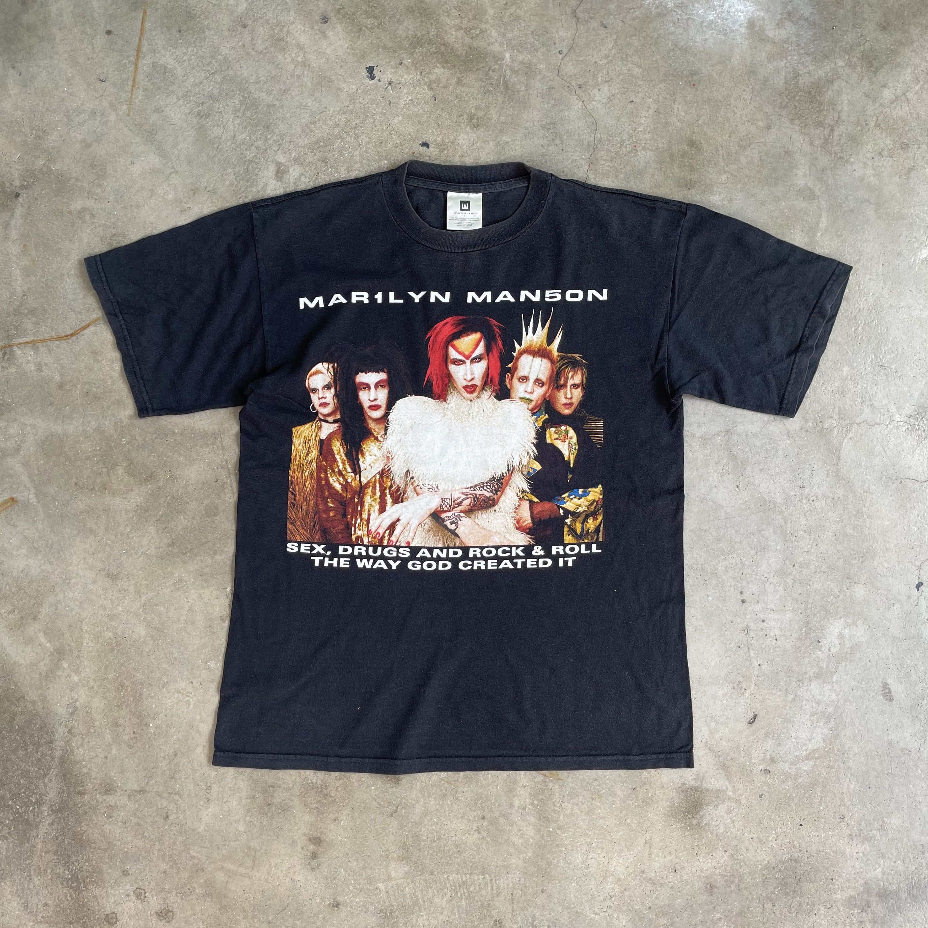T-shirt Vintage Marilyn Manson époque Holy Wood – Taille L Coton Noir, Occasion Bon état