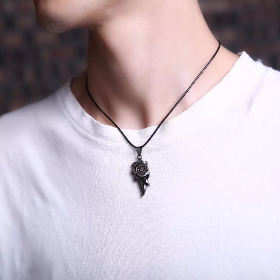 Jewelry Men's Punk Dragon Flame Titanium Necklace Size ONE SIZE - 4 Thumbnail