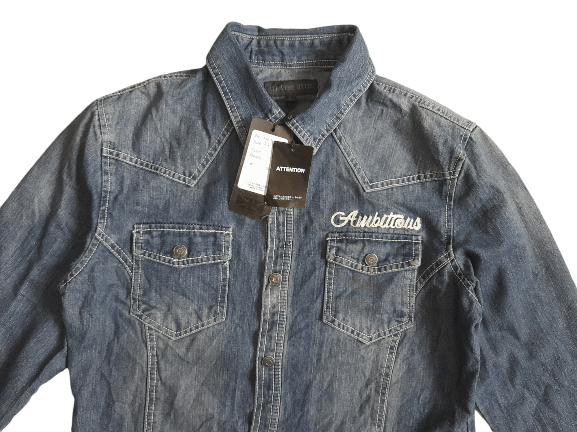 In The Attic In The Attic Distressed Denim Shirt (E88) Size US L / EU 52-54 / 3 - 3 Thumbnail