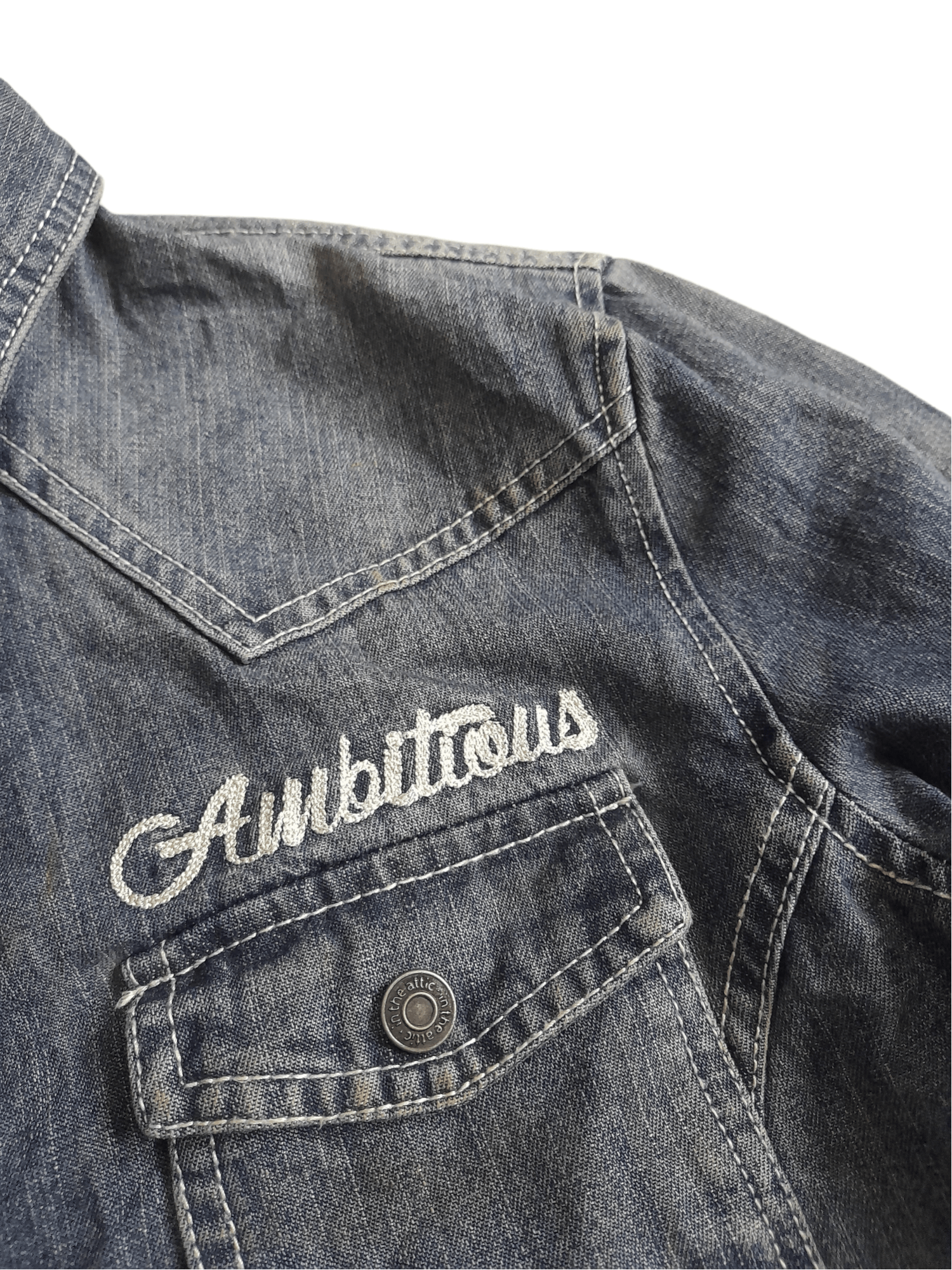 In The Attic In The Attic Distressed Denim Shirt (E88) Size US L / EU 52-54 / 3 - 5 Thumbnail