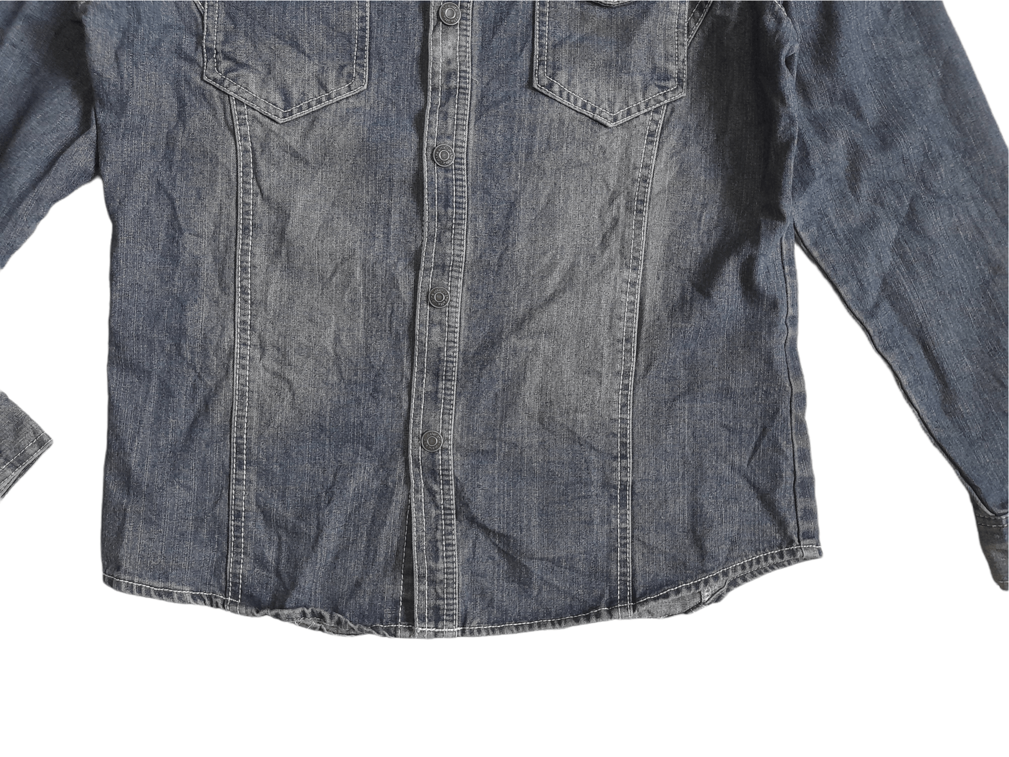 In The Attic In The Attic Distressed Denim Shirt (E88) Size US L / EU 52-54 / 3 - 2 Thumbnail