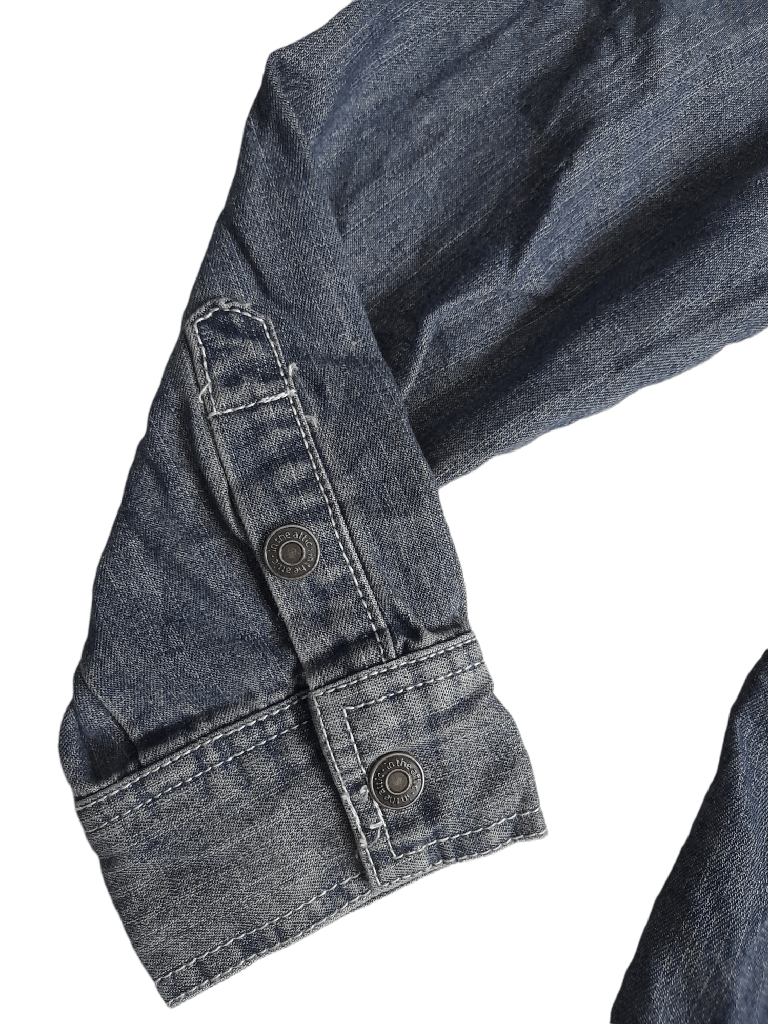 In The Attic In The Attic Distressed Denim Shirt (E88) Size US L / EU 52-54 / 3 - 4 Thumbnail