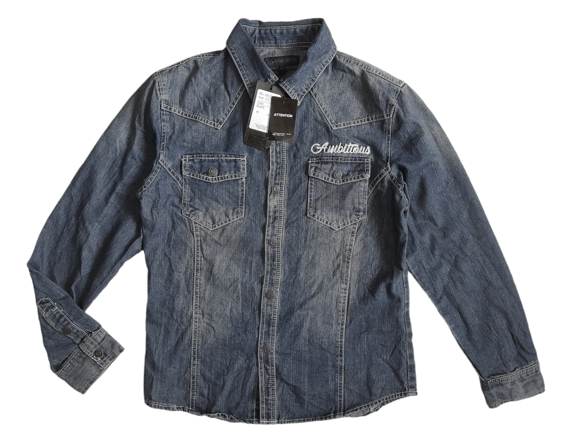 In The Attic In The Attic Distressed Denim Shirt (E88) Size US L / EU 52-54 / 3 - 1 Thumbnail