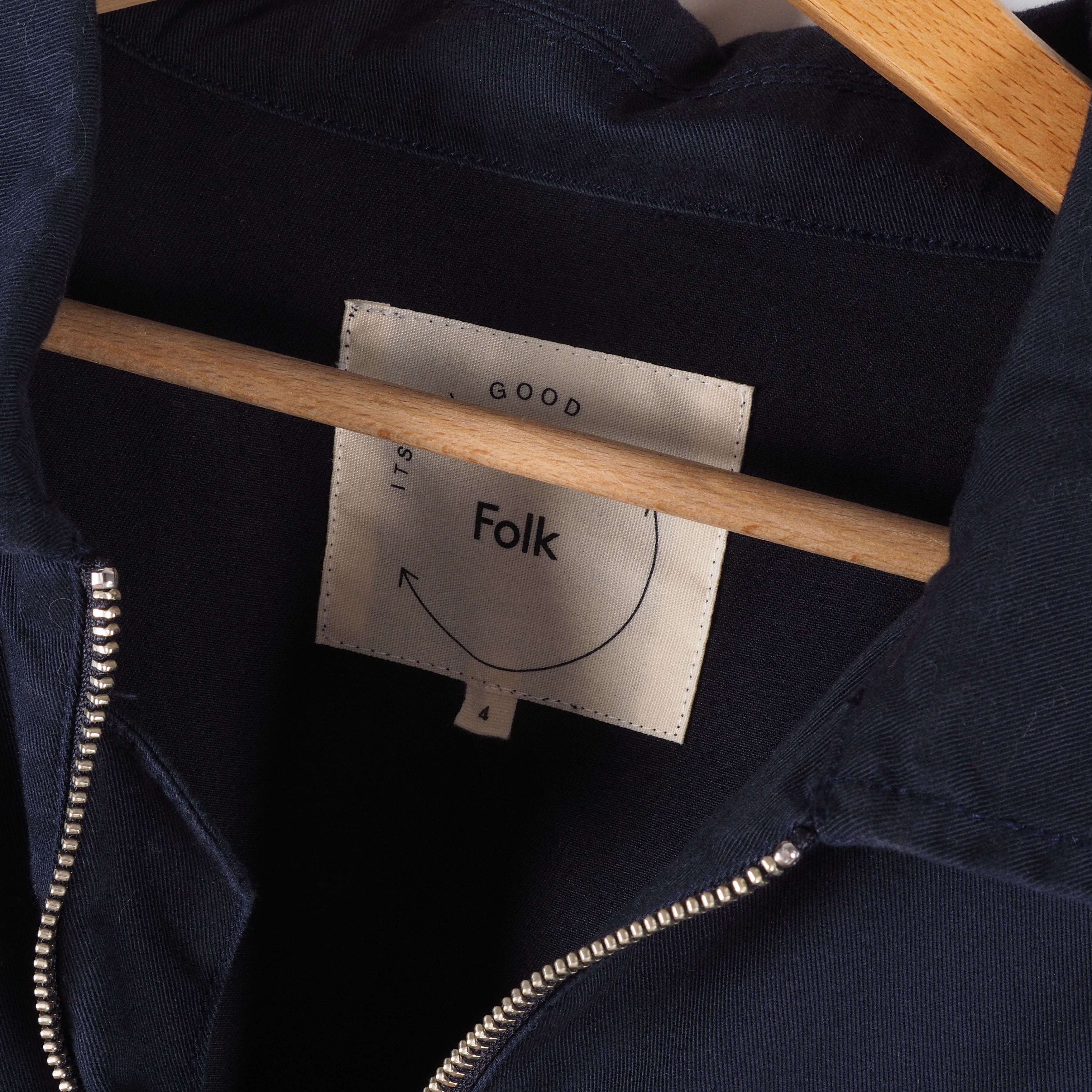 Folk FOLK Blue Cotton Zip Lightweight Jacket size 4 L Large Size US L / EU 52-54 / 3 - 2 Thumbnail