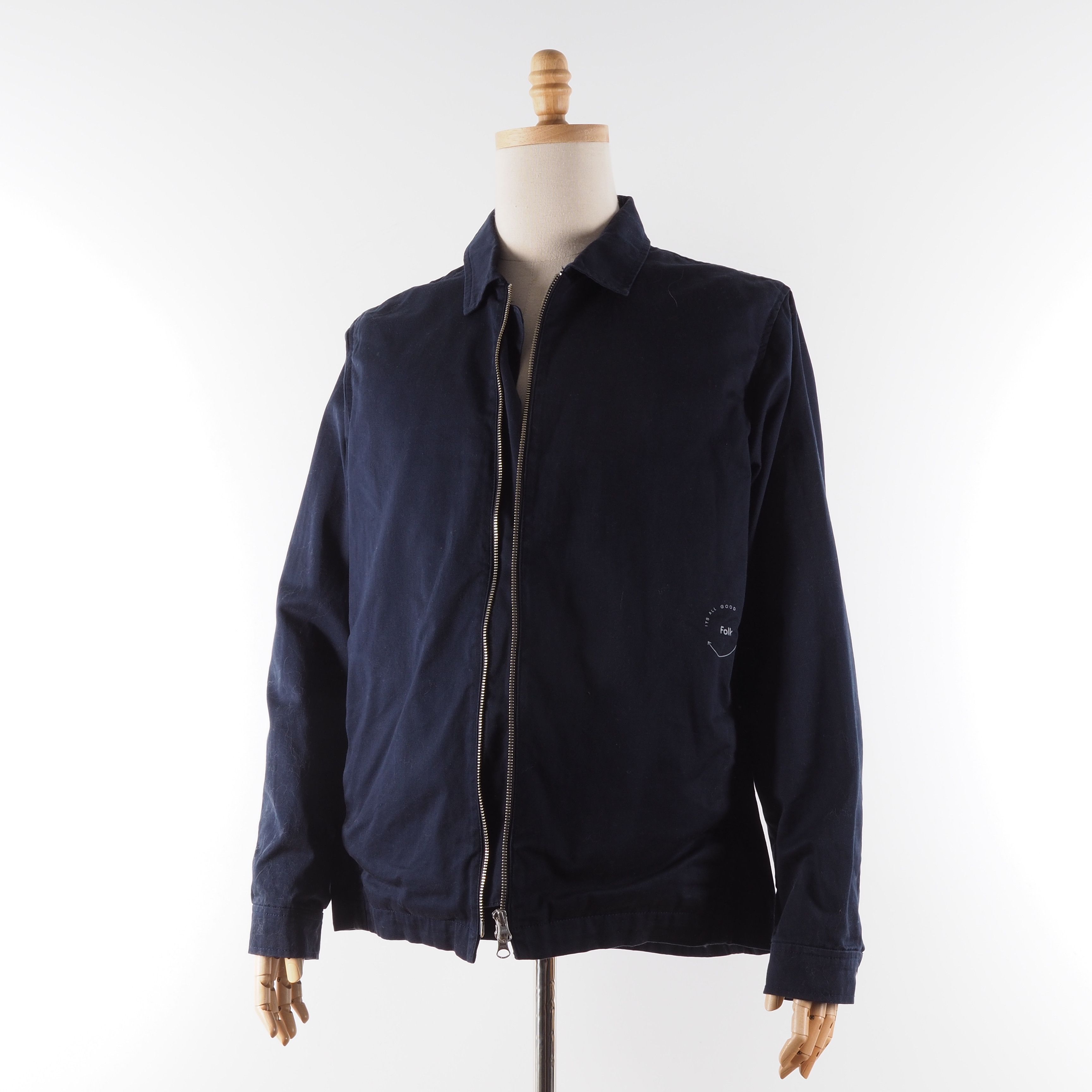Folk FOLK Blue Cotton Zip Lightweight Jacket size 4 L Large Size US L / EU 52-54 / 3 - 5 Thumbnail