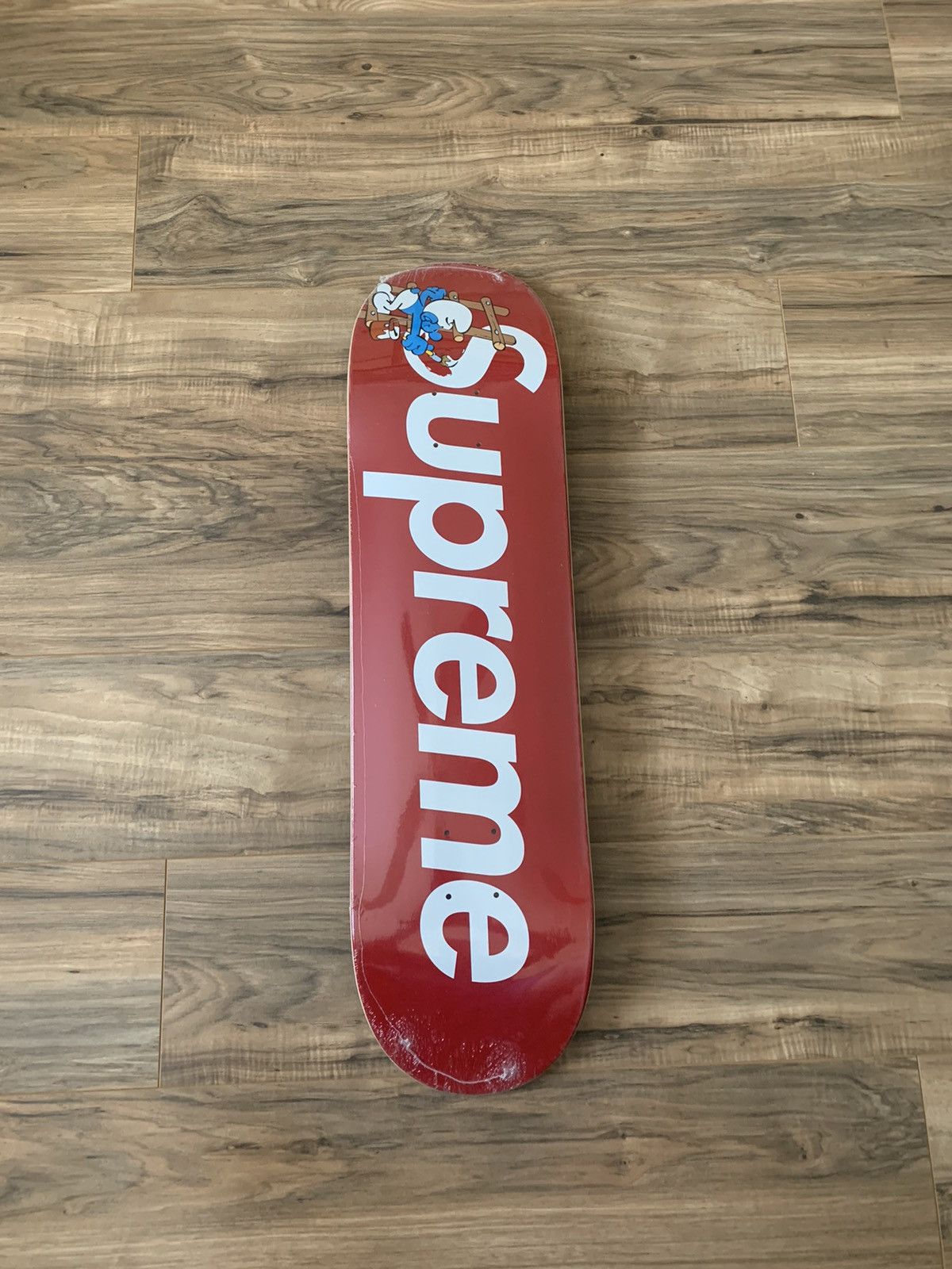 Supreme X Smurfs Skateboard Deck Red