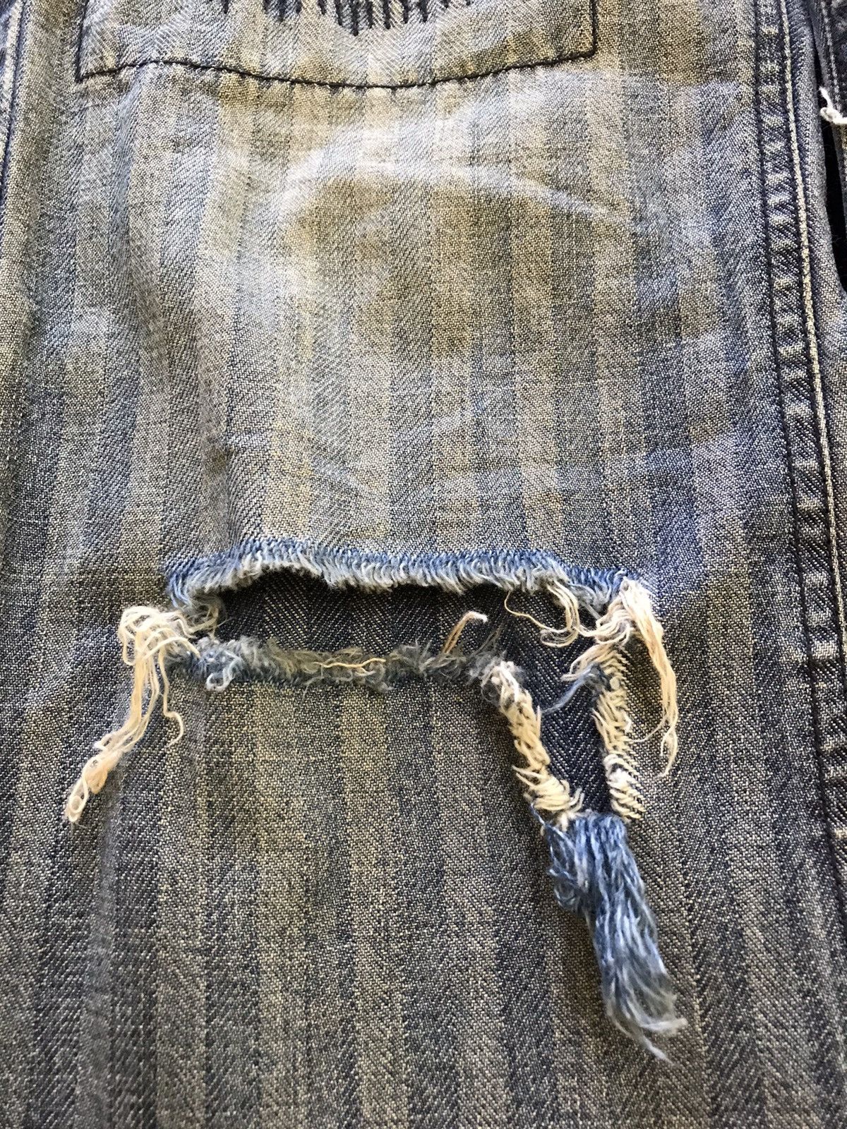 If Six Was Nine Rupert Flare Patchwork Hikory Bootcut Distressed Jeans Size US 33 - 8 Thumbnail