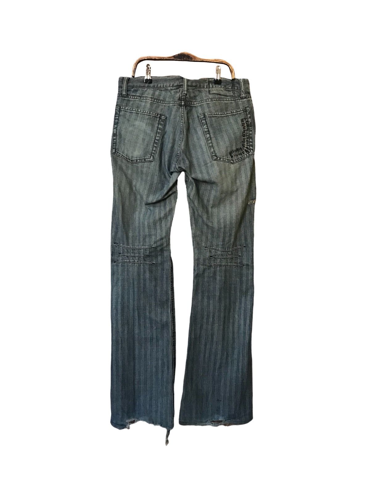 If Six Was Nine Rupert Flare Patchwork Hikory Bootcut Distressed Jeans Size US 33 - 11 Thumbnail