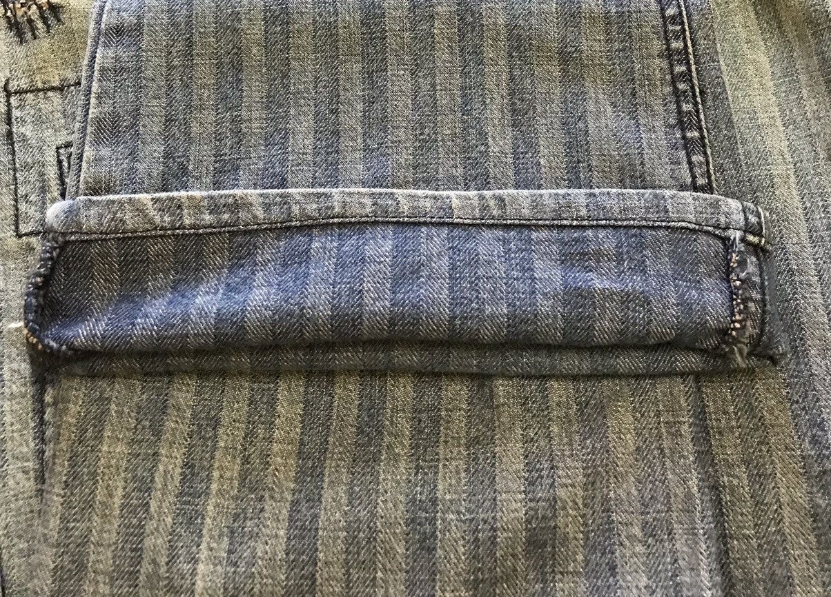 If Six Was Nine Rupert Flare Patchwork Hikory Bootcut Distressed Jeans Size US 33 - 10 Thumbnail
