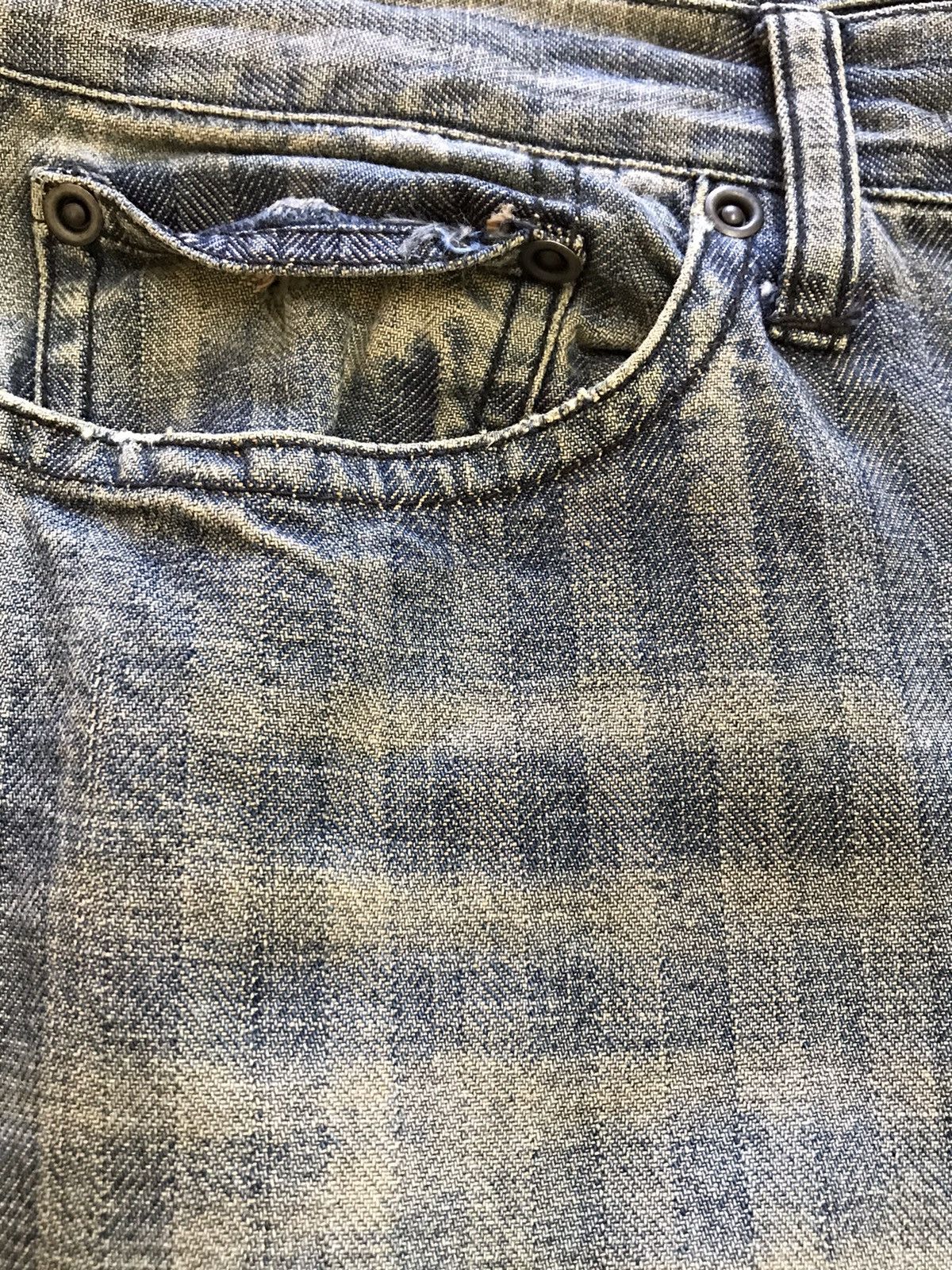 If Six Was Nine Rupert Flare Patchwork Hikory Bootcut Distressed Jeans Size US 33 - 6 Thumbnail