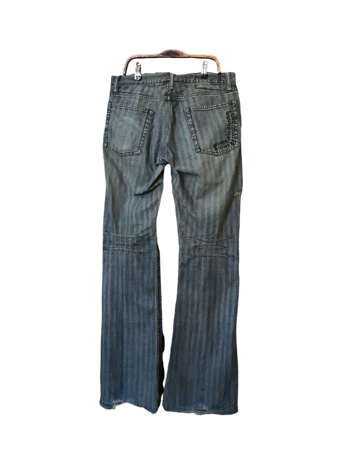 If Six Was Nine Rupert Flare Patchwork Hikory Bootcut Distressed Jeans Size US 33 - 12 Thumbnail