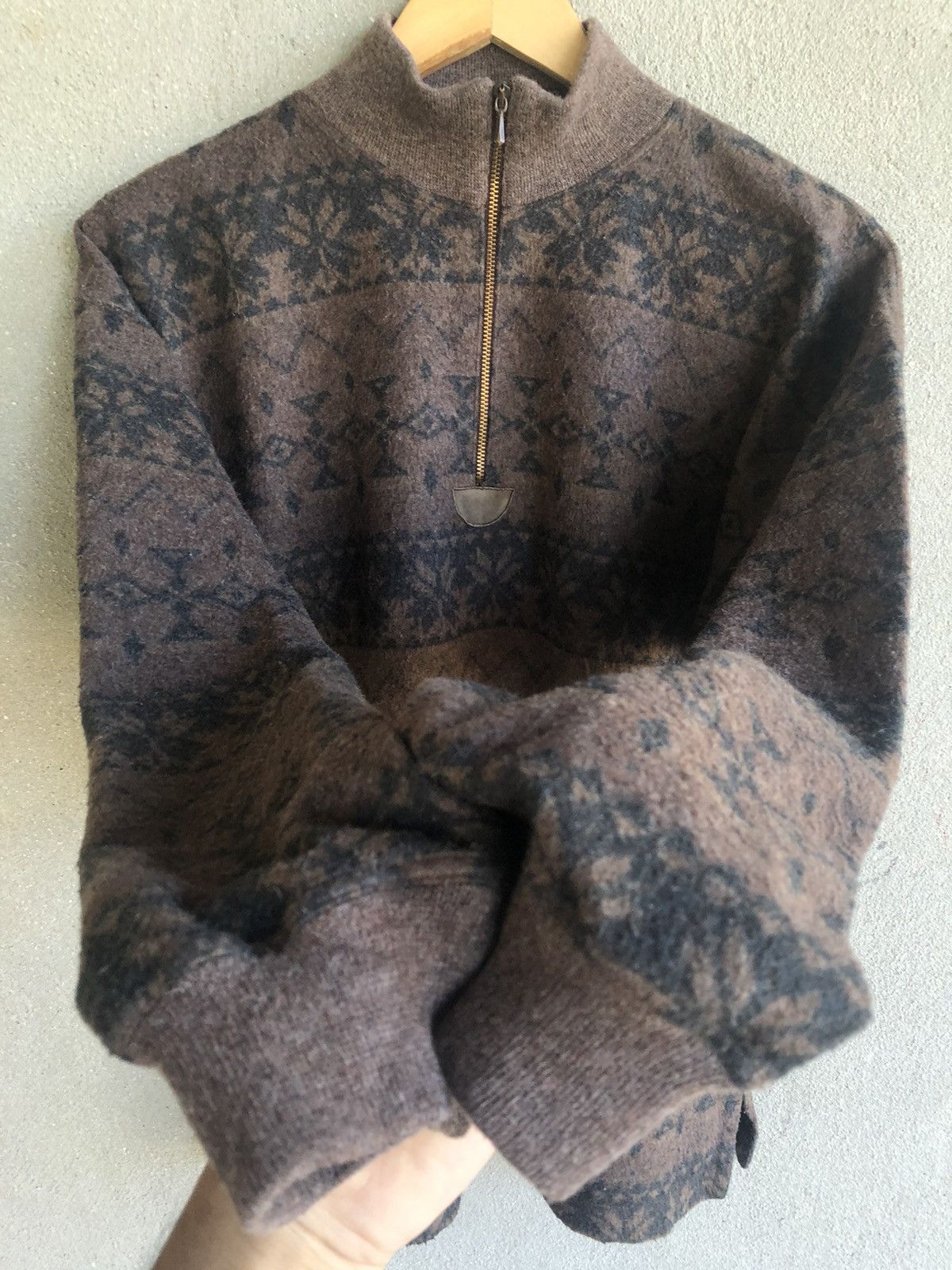 L.L. Bean Vintage LL BEAN wool mock neck half zipper Size L / US 10 / IT 46 - 4 Thumbnail