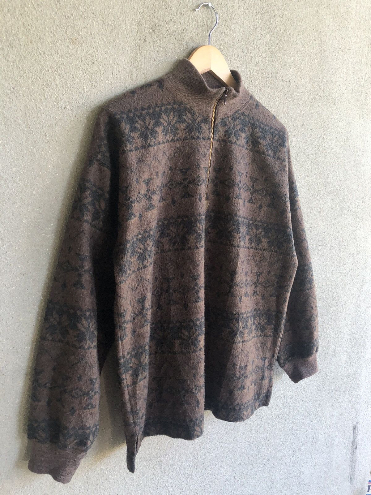 L.L. Bean Vintage LL BEAN wool mock neck half zipper Size L / US 10 / IT 46 - 3 Thumbnail