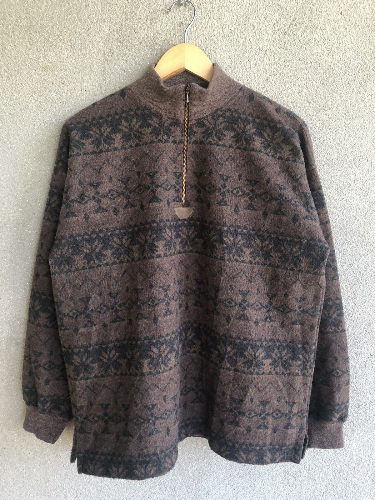 L.L. Bean Vintage LL BEAN wool mock neck half zipper Size L / US 10 / IT 46 - 1 Thumbnail