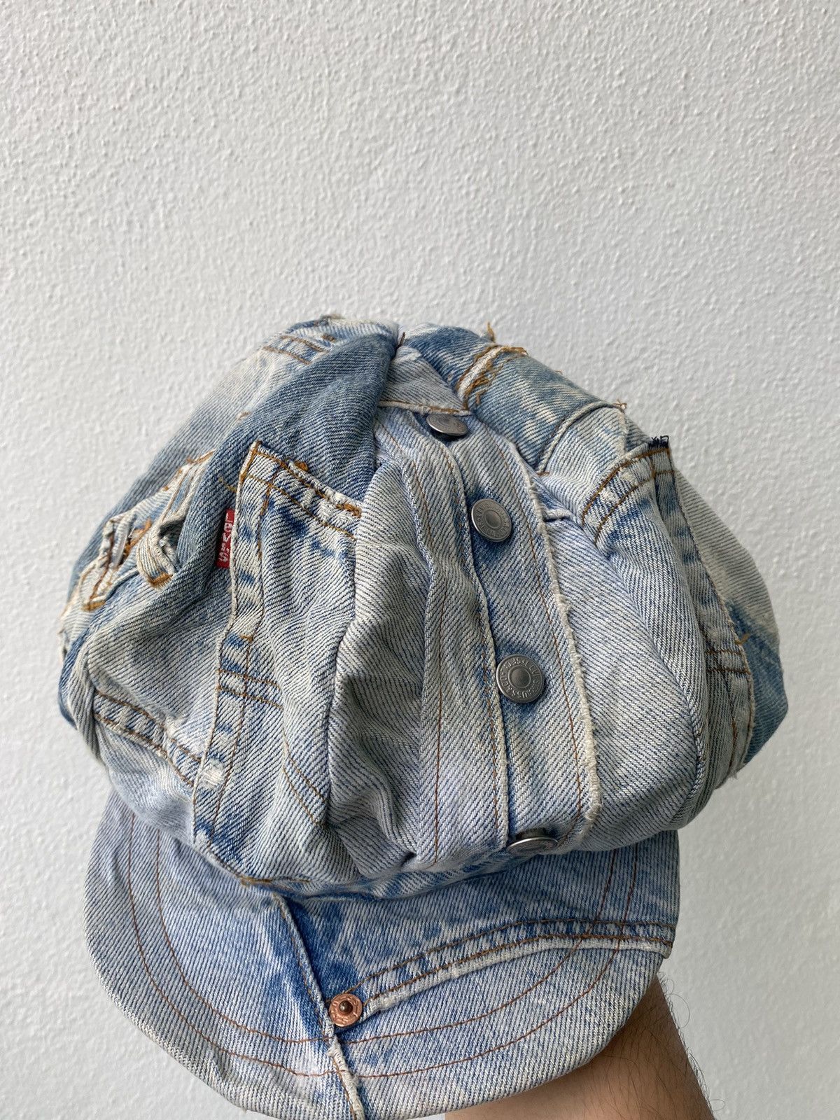 Levi's × Levi's Vintage Clothing ARCHIEVE! Levi’s 501 custom patchwork mushroom cap hats Size ONE SIZE - 6 Thumbnail