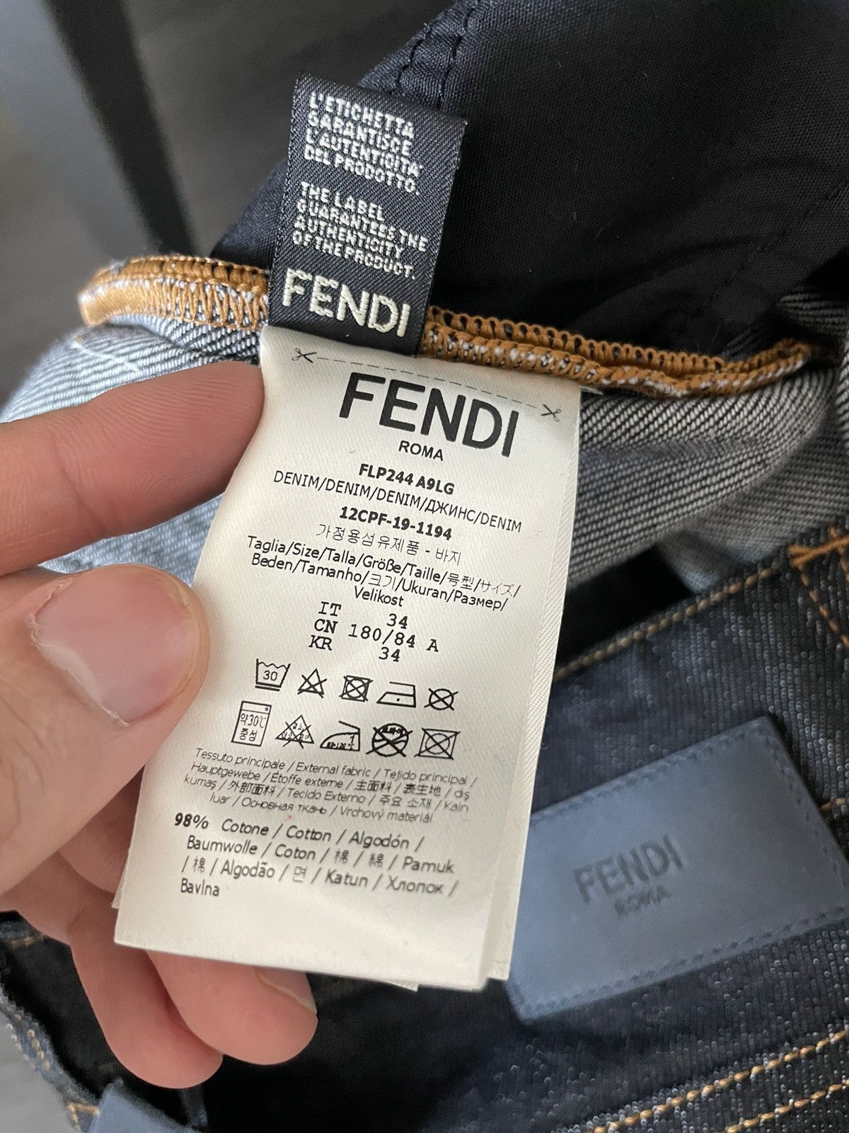 Fendi Iconic Runway FF Fendi Logo Denim Jeans Limited Edition Size US 33 - 17 Thumbnail