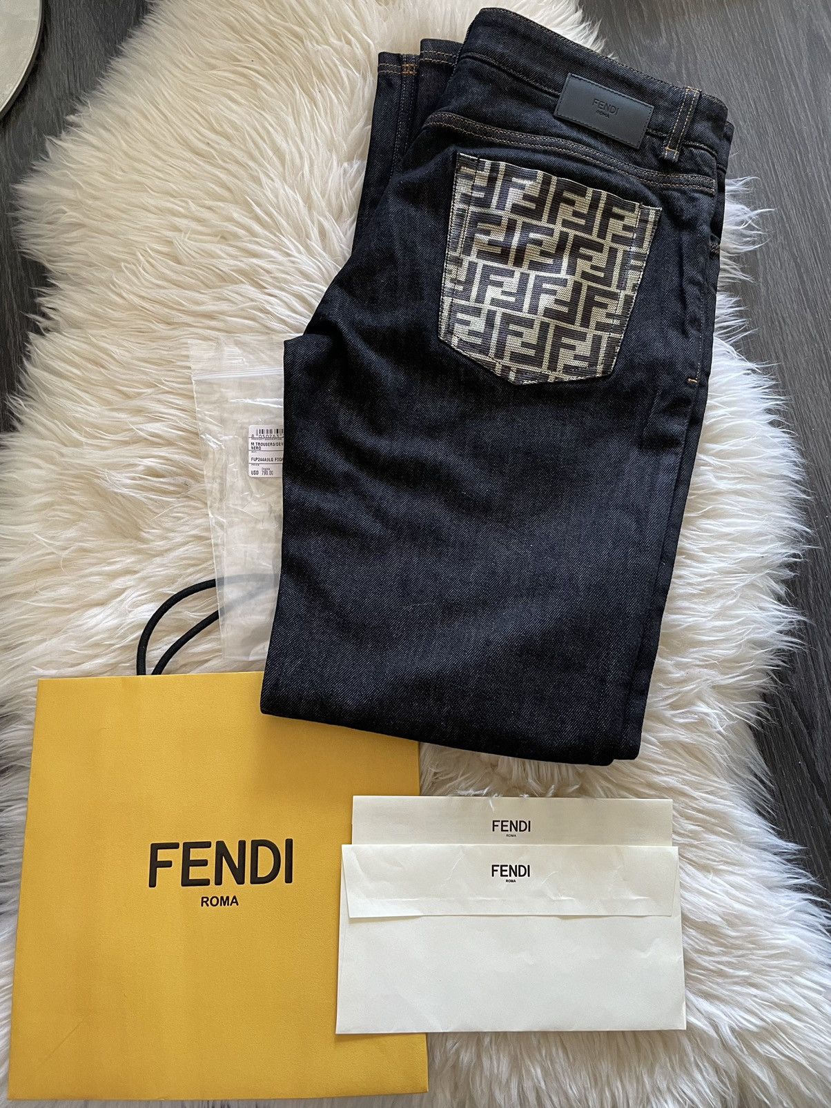 Fendi Iconic Runway FF Fendi Logo Denim Jeans Limited Edition Size US 33 - 3 Thumbnail