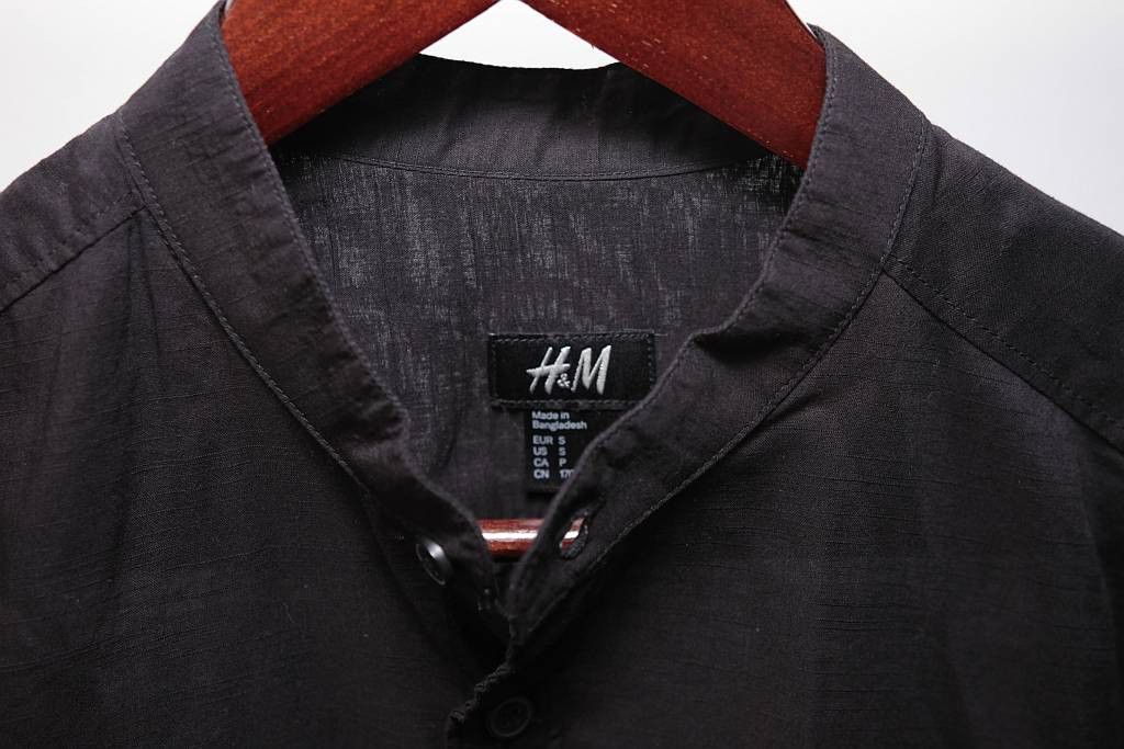 H&M Band collar military shirt Grailed
