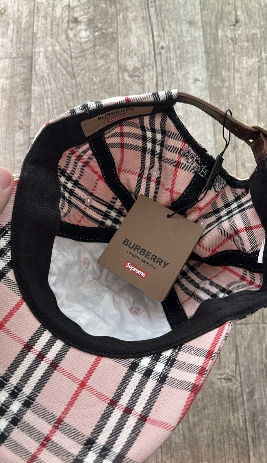 Burberry × Supreme Supreme Burberry Denim 6-Panel Pink Hat | Grailed