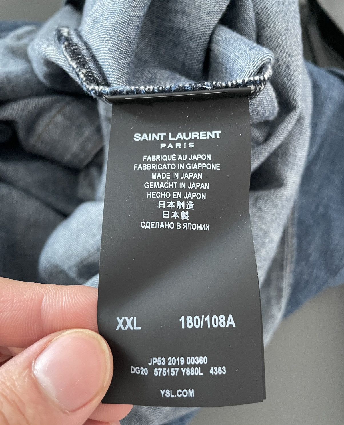 Saint Laurent Paris × Yves Saint Laurent Brand NEW Runway Saint Laurent Denim Shirt Size US XL / EU 56 / 4 - 19 Thumbnail