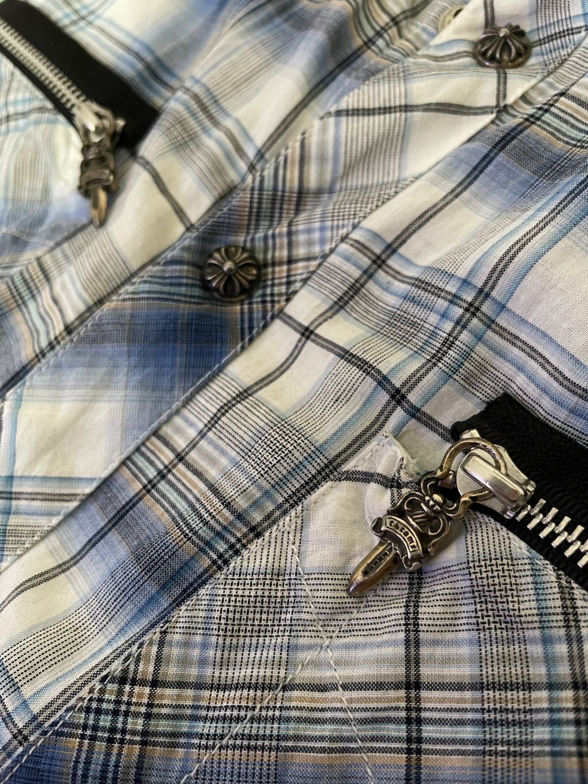 Chrome Hearts 1991 Chrome Hearts Sleeveless Cross Patch Flannel Size US L / EU 52-54 / 3 - 4 Thumbnail