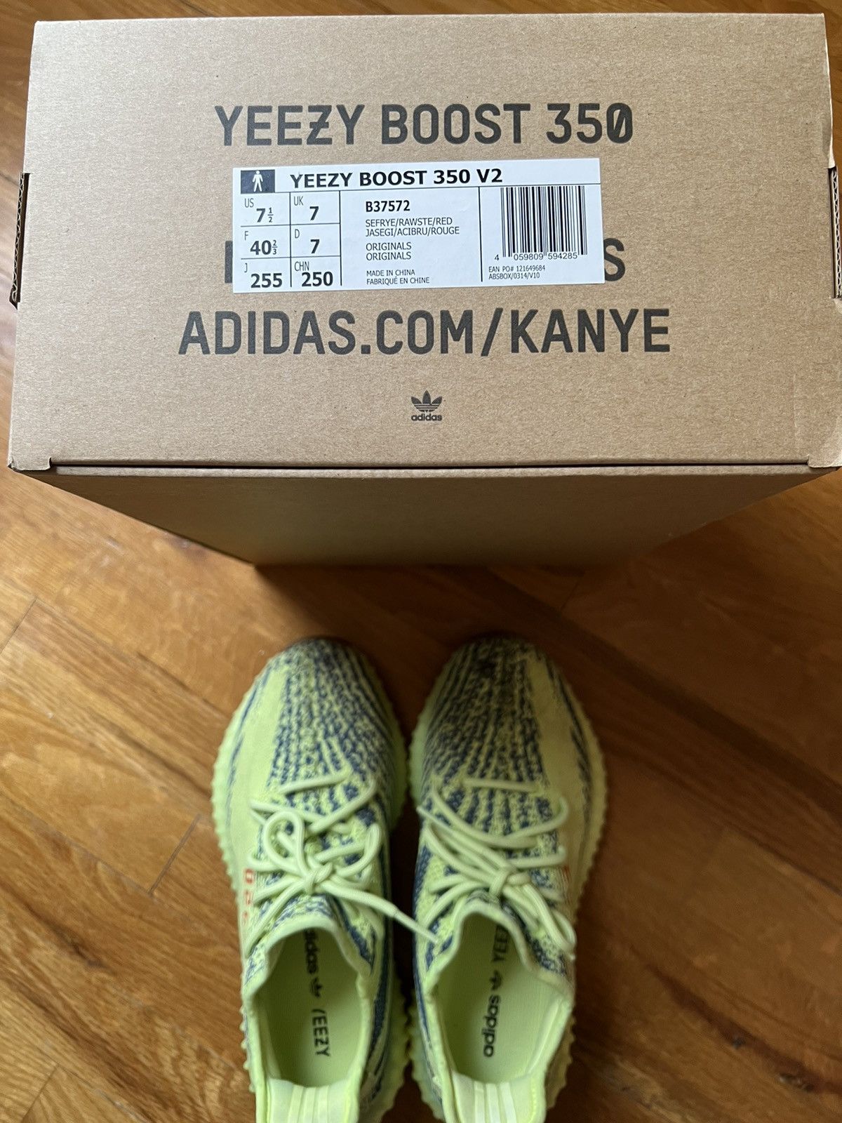 Adidas Yeezy Boost 350 V2 Semi Frozen Yellow 2017 US M 7.5 Size US 7.5 / EU 40-41 - 8 Thumbnail