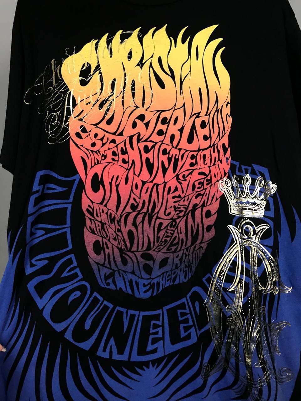Designer Christian Audigier designer overprinted made in USA tee Size US XL / EU 56 / 4 - 4 Thumbnail