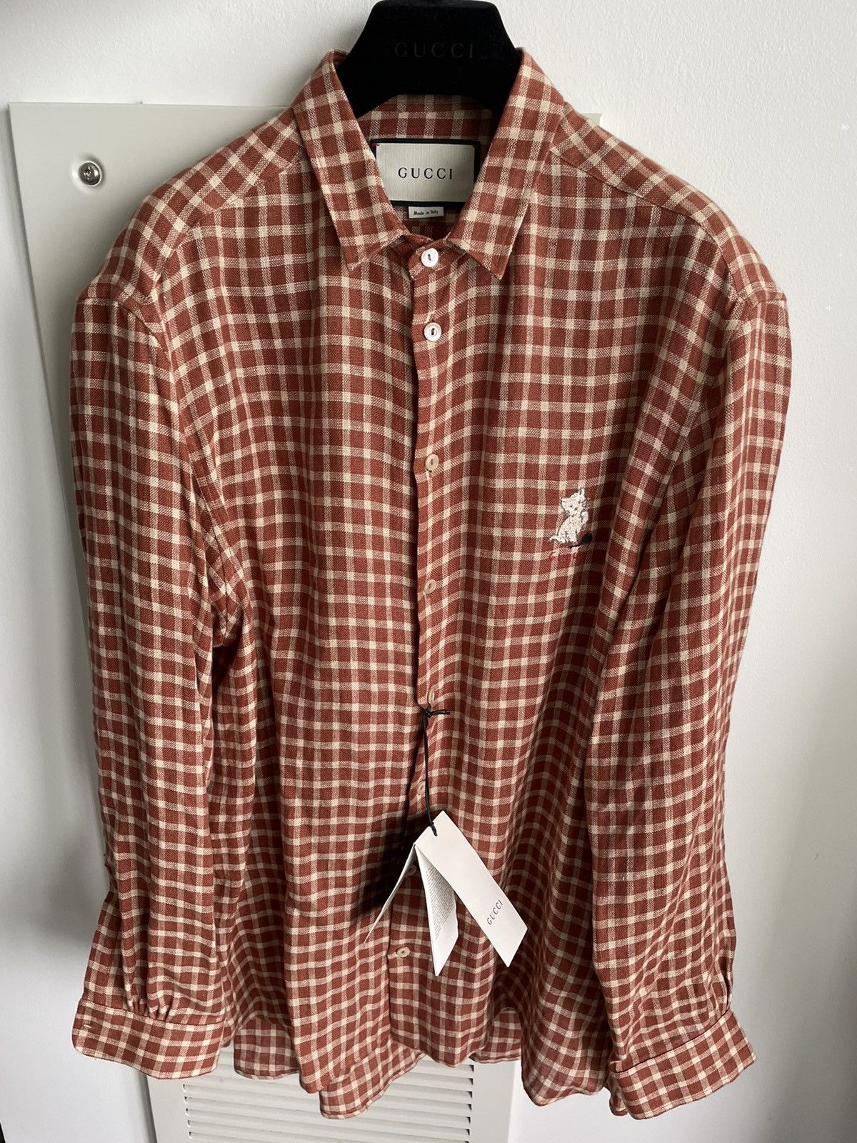 Gucci Brand New Super Runway Gucci Logo Shirt Linen Shirt Size US M / EU 48-50 / 2 - 21 Thumbnail