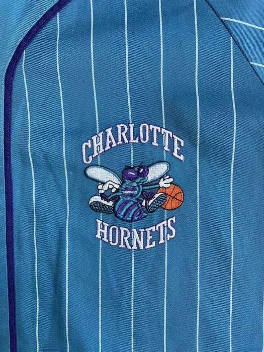 🔥🚨Vintage Chalk Line Medium Charlotte Hornets Pinstripe Baseball Jersey  EUC