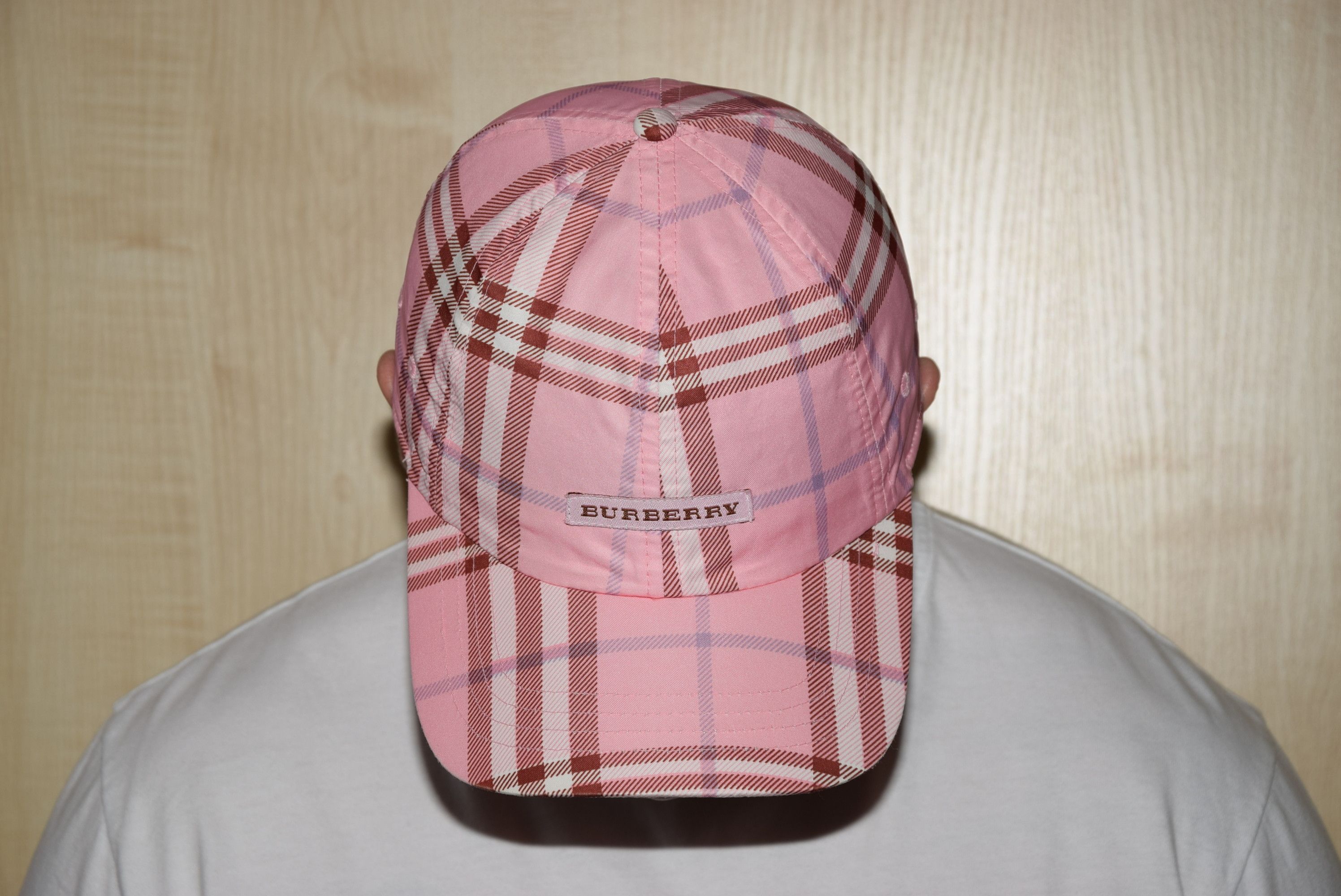 Burberry London 100% Cashmere Candy  Pink Plaid Nova Check Baseball Cap Hat Burberry Vintage Check Cashmere Newsboy Cap - Pink Hats  main image 4