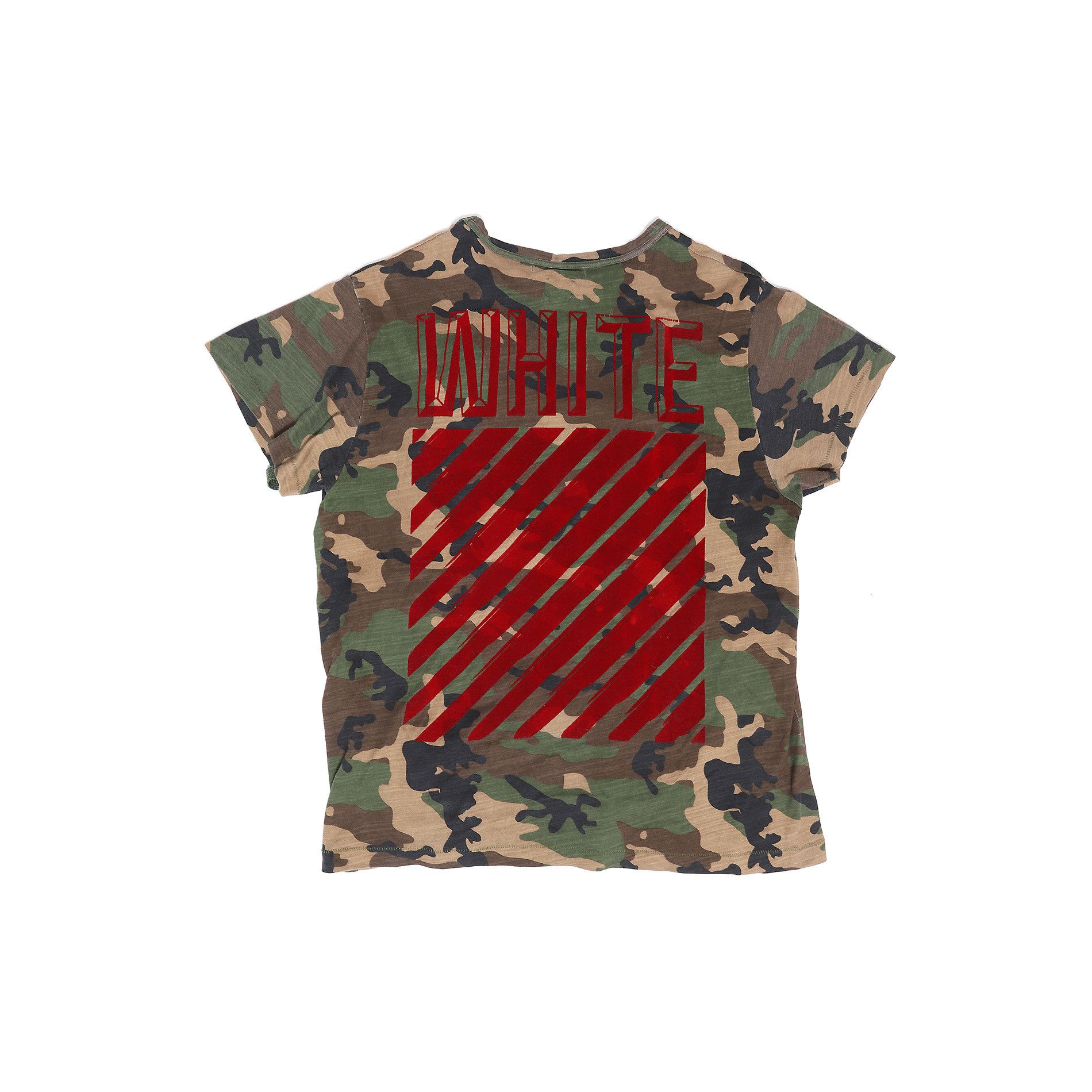 Off-White Camouflage Red Velvet T-Shirt Size US L / EU 52-54 / 3 - 2 Thumbnail