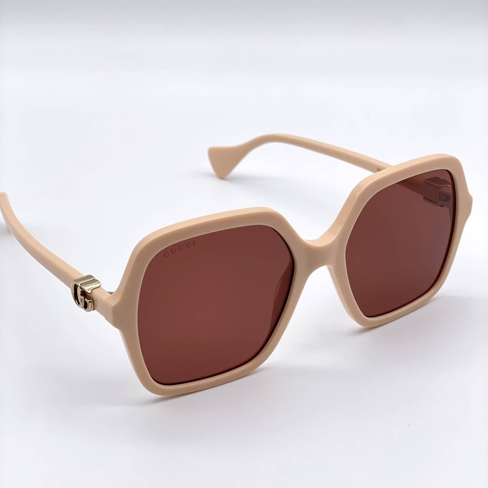 Gucci GG1950S 004 Shield Sunglasses - Ivory/Brown Gucci Sunglasses GG1425S 004 main image 3