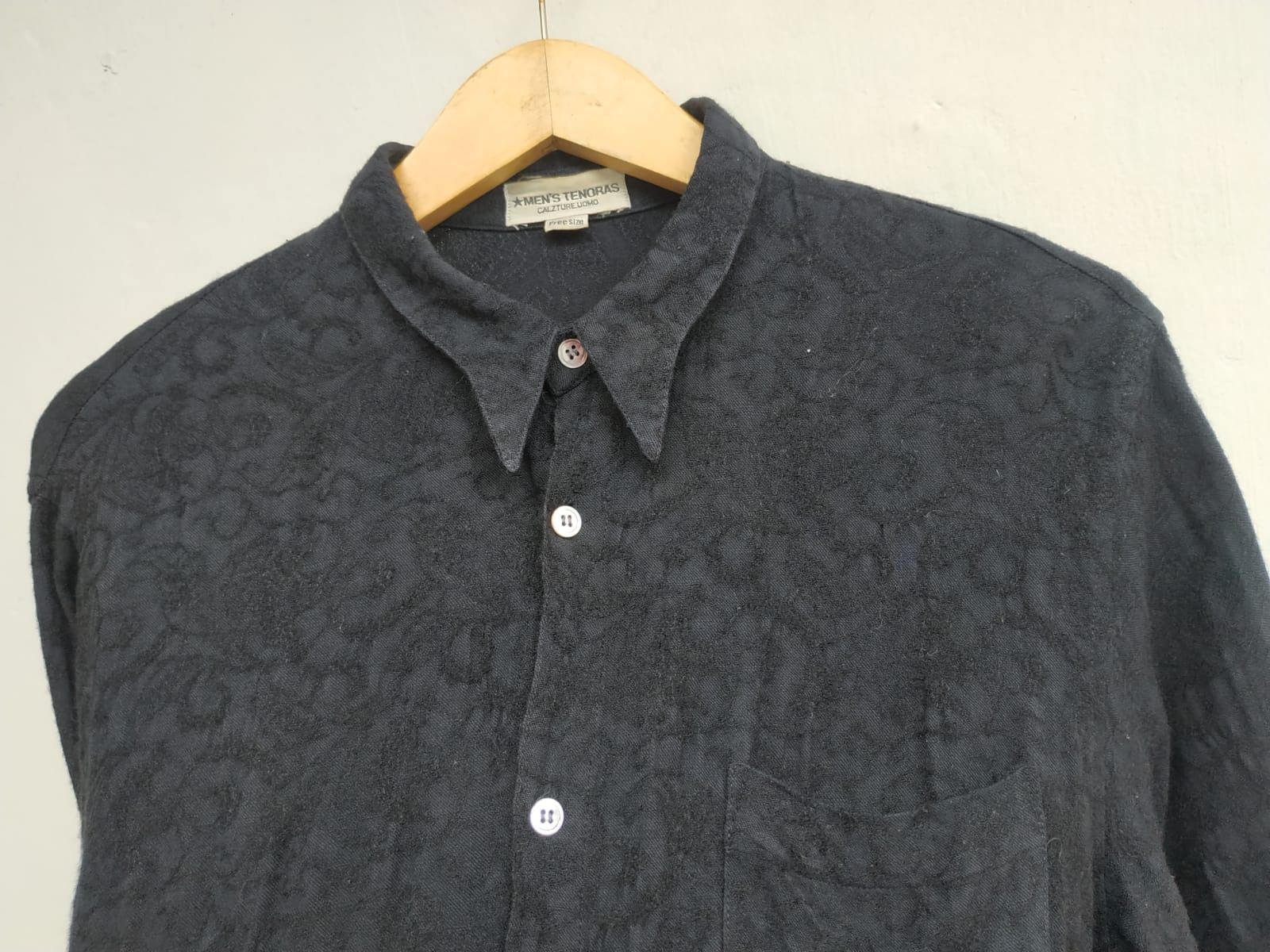 Tete Homme 90's Mens Tenoras Japan, Wool-Rayon Texture Shirt Size US M / EU 48-50 / 2 - 10 Thumbnail