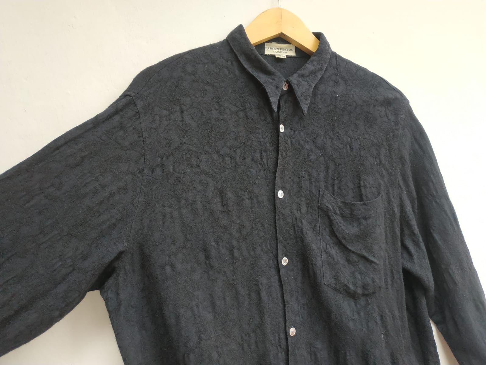 Tete Homme 90's Mens Tenoras Japan, Wool-Rayon Texture Shirt Size US M / EU 48-50 / 2 - 16 Thumbnail